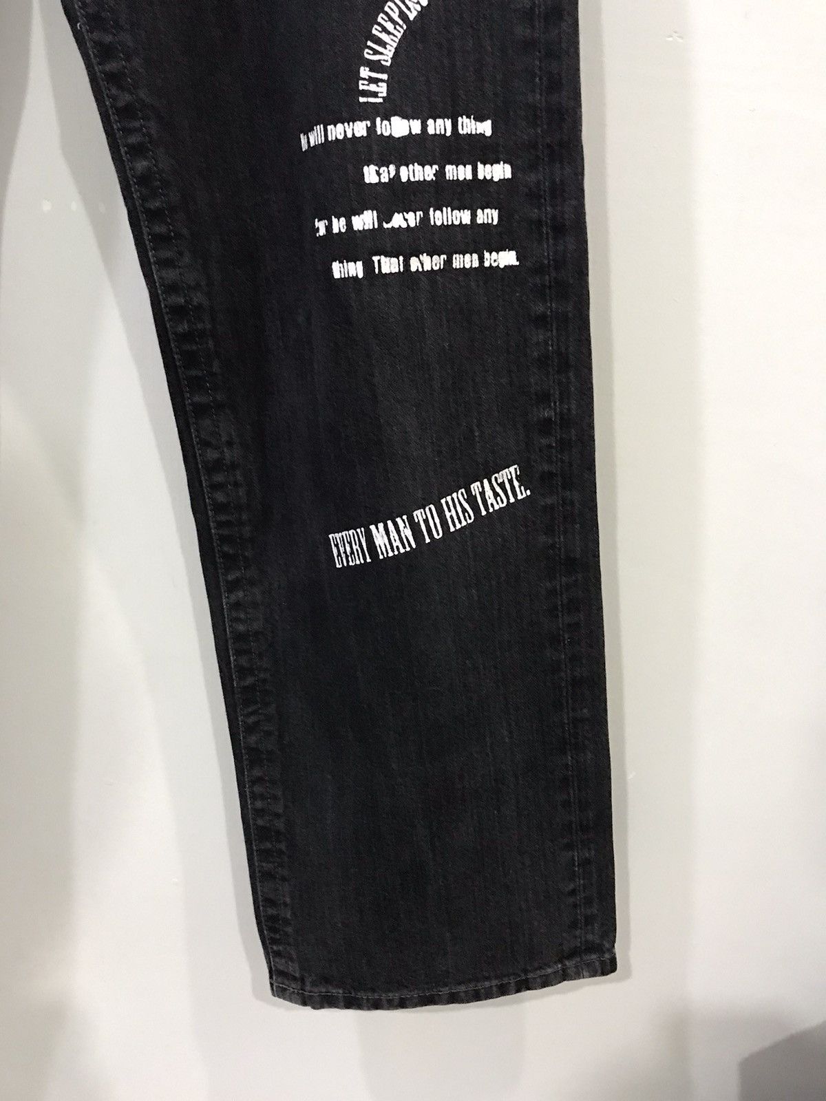 Designer × Japanese Brand × Seditionaries Double Waist🔥Japanese Motto Skull Poem Junya Punk Denim Size US 32 / EU 48 - 8 Thumbnail