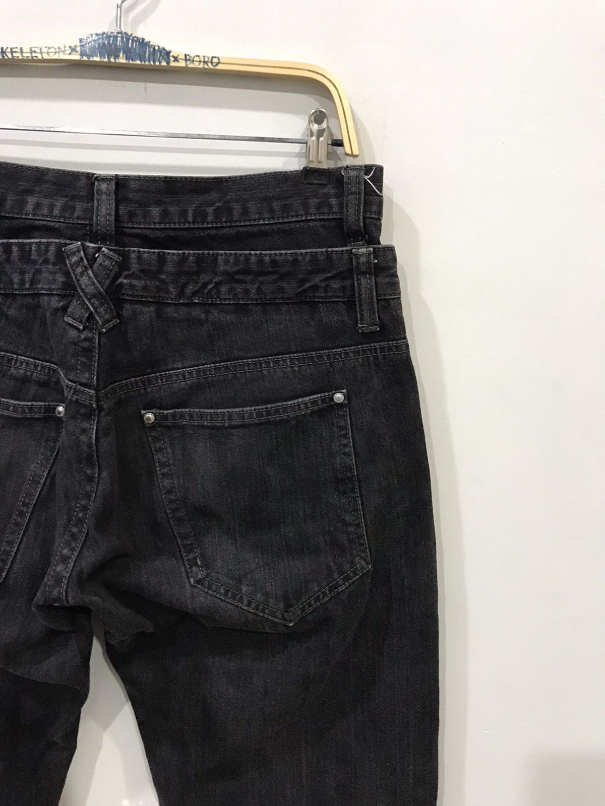 Designer × Japanese Brand × Seditionaries Double Waist🔥Japanese Motto Skull Poem Junya Punk Denim Size US 32 / EU 48 - 12 Thumbnail
