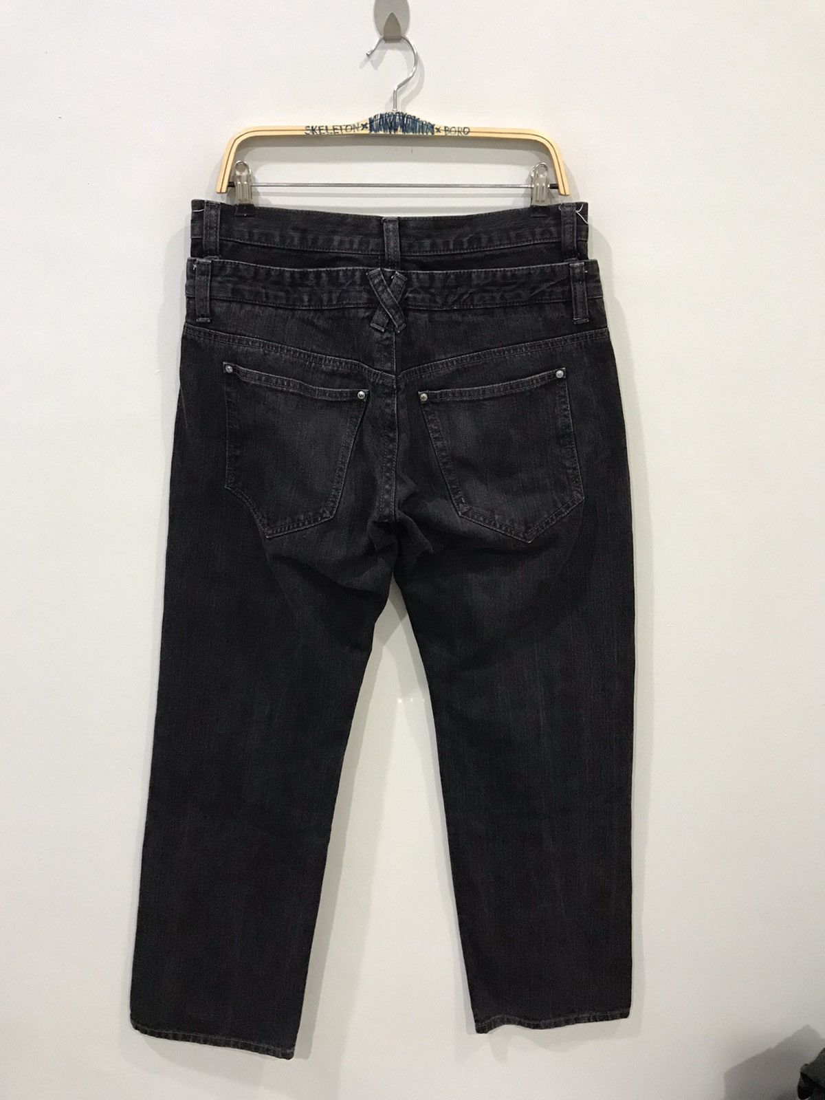 Designer × Japanese Brand × Seditionaries Double Waist🔥Japanese Motto Skull Poem Junya Punk Denim Size US 32 / EU 48 - 11 Thumbnail