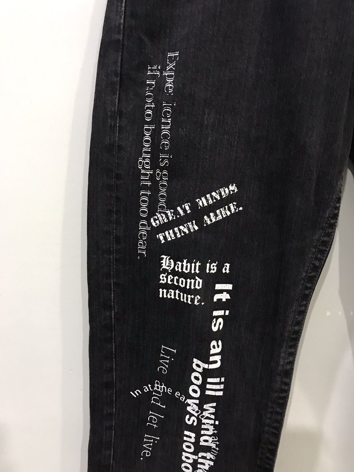 Designer × Japanese Brand × Seditionaries Double Waist🔥Japanese Motto Skull Poem Junya Punk Denim Size US 32 / EU 48 - 7 Thumbnail