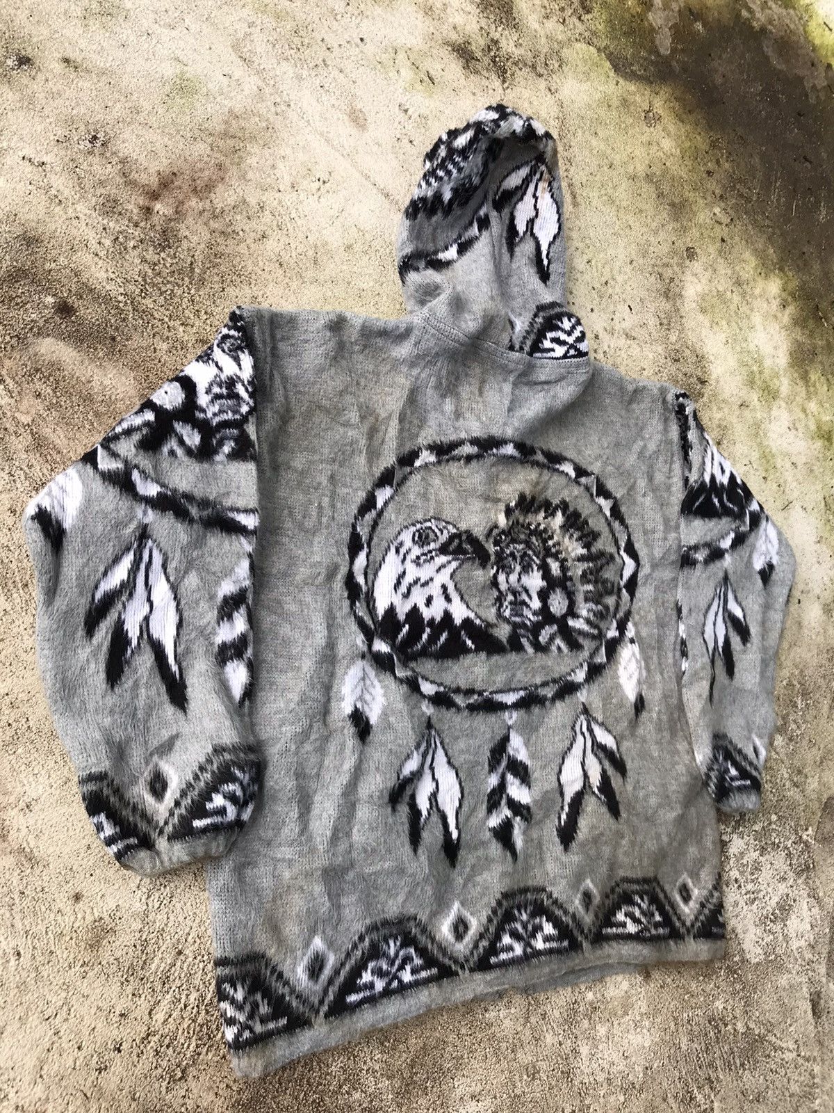 Indian Motorcycle RARE COWICHAN INDIAN WOOL SPELLOUT JACKET HOODIE Size US L / EU 52-54 / 3 - 9 Thumbnail