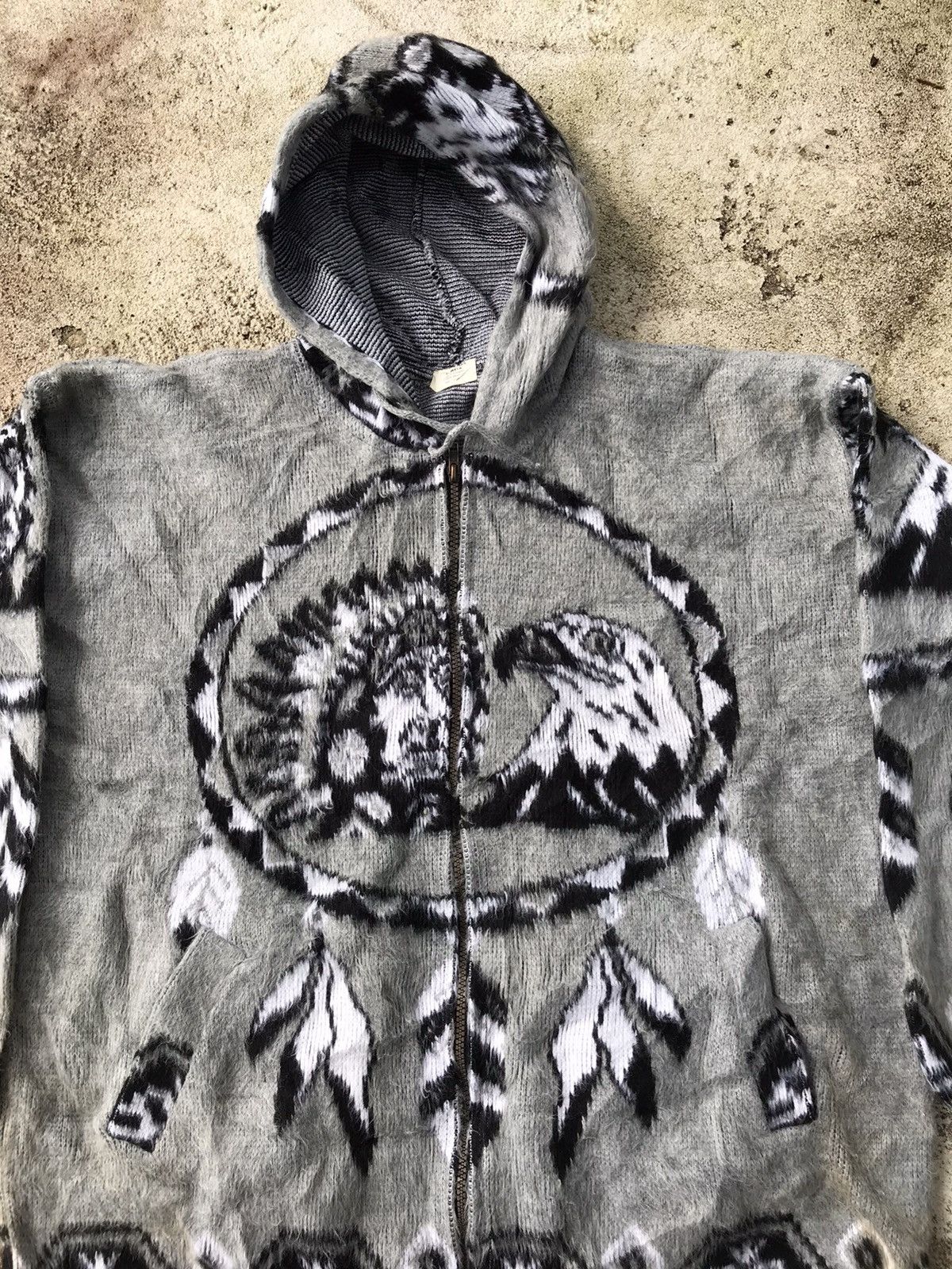 Indian Motorcycle RARE COWICHAN INDIAN WOOL SPELLOUT JACKET HOODIE Size US L / EU 52-54 / 3 - 6 Thumbnail