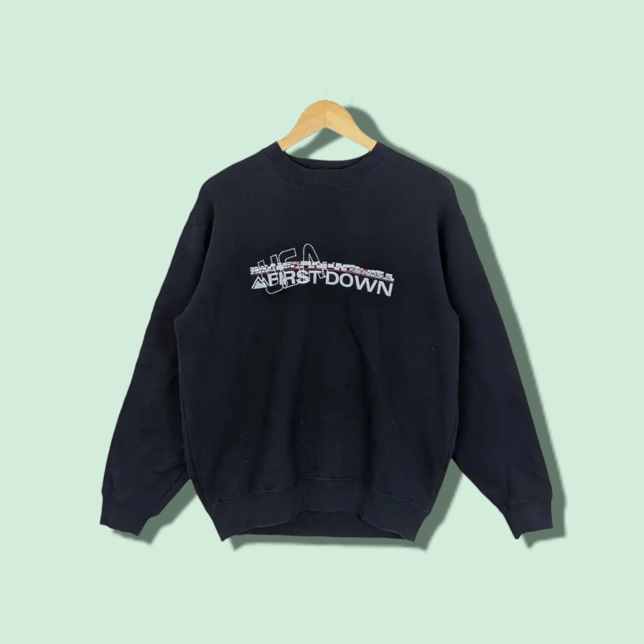 Japanese Brand FIRST DOWN Big Logo Spell Out Jumper Sweatshirt Size US M / EU 48-50 / 2 - 1 Thumbnail