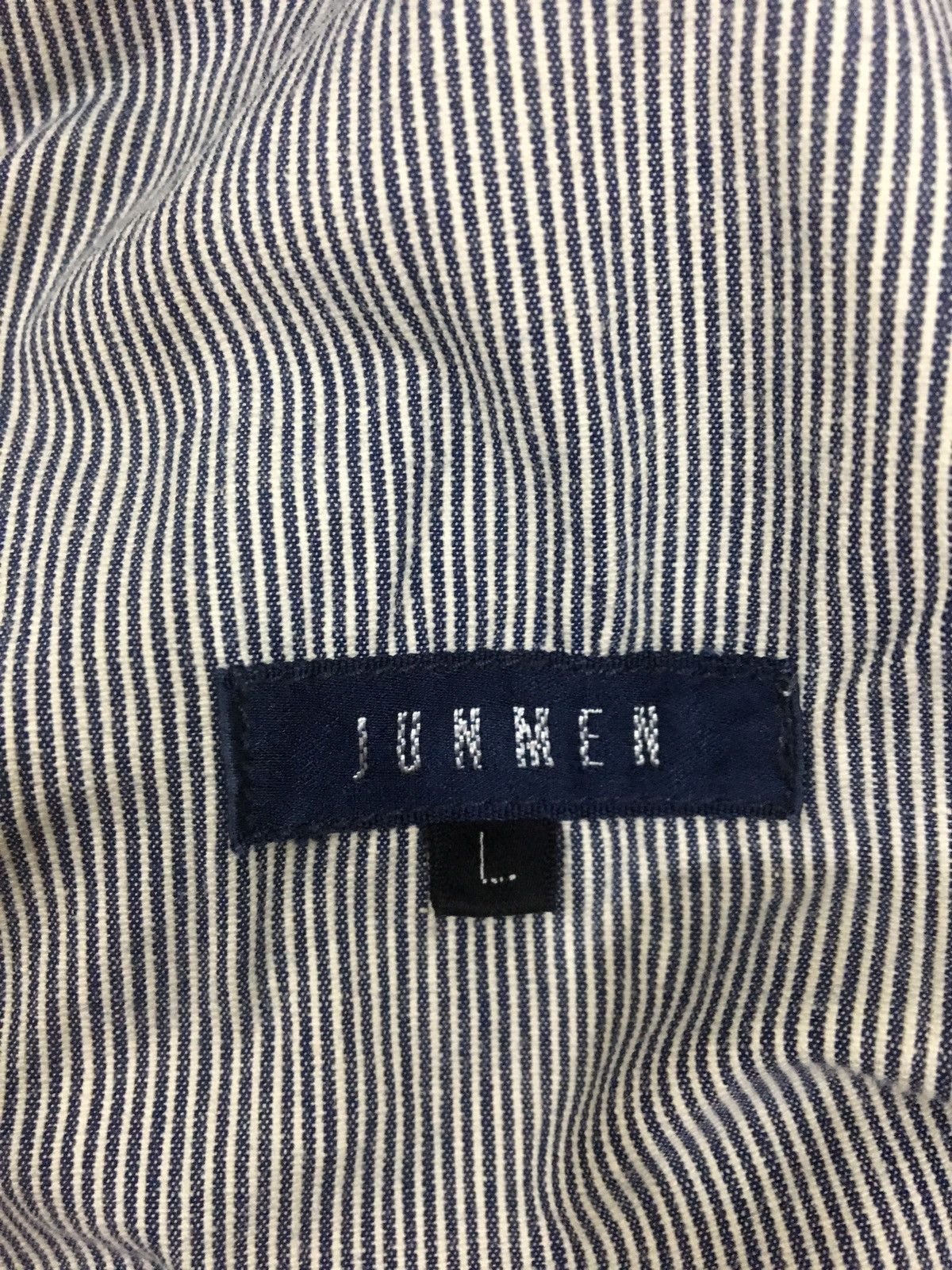 Japanese Brand JUNMEN - STRIPE GREY CHORE MILITARY MULTI POCKET JACKET Size US L / EU 52-54 / 3 - 11 Thumbnail