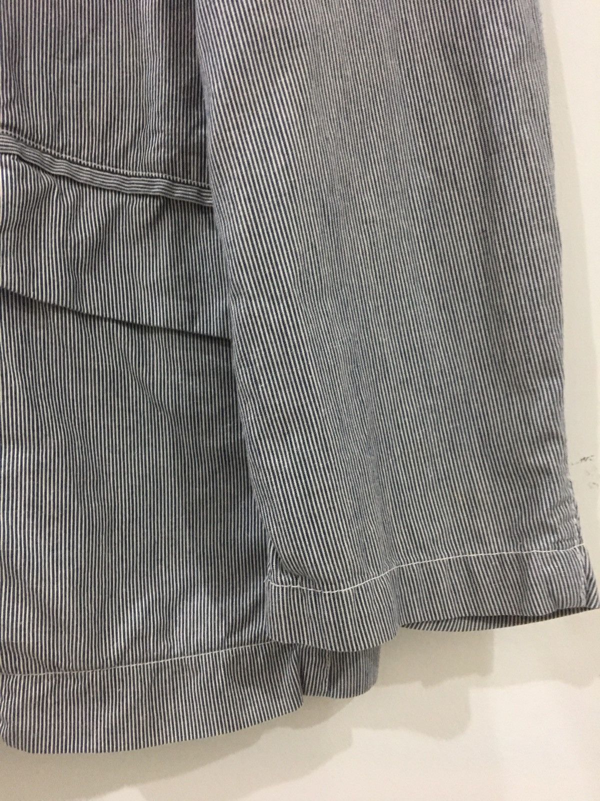 Japanese Brand JUNMEN - STRIPE GREY CHORE MILITARY MULTI POCKET JACKET Size US L / EU 52-54 / 3 - 5 Thumbnail