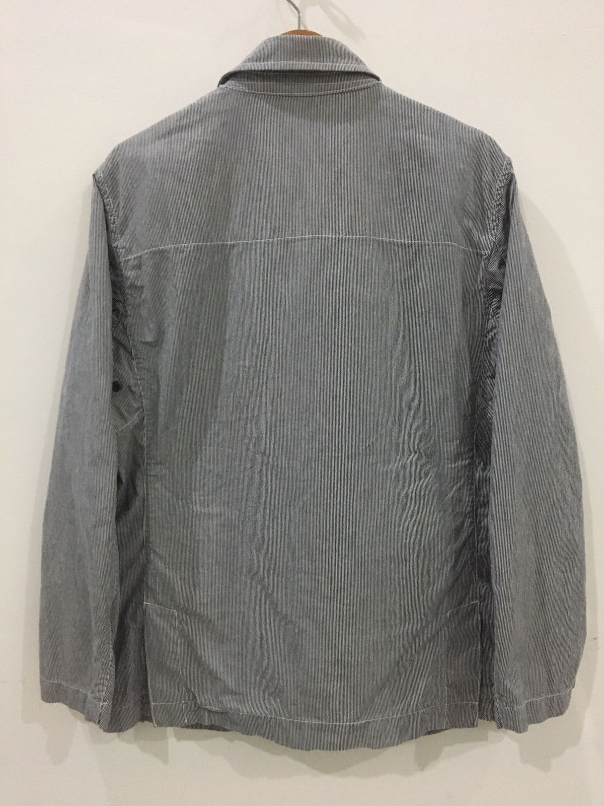 Japanese Brand JUNMEN - STRIPE GREY CHORE MILITARY MULTI POCKET JACKET Size US L / EU 52-54 / 3 - 7 Thumbnail