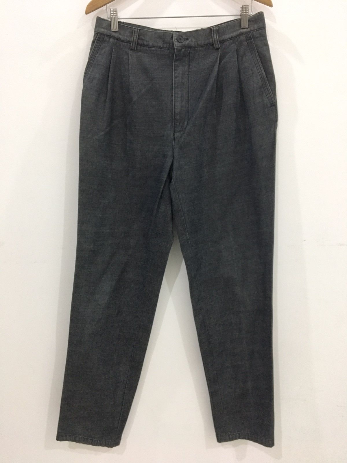 Designer × Ermenegildo Zegna BAGGY PANT / HIGH RISE / DARK HEATHER GREY COLOUR Size US 32 / EU 48 - 1 Thumbnail