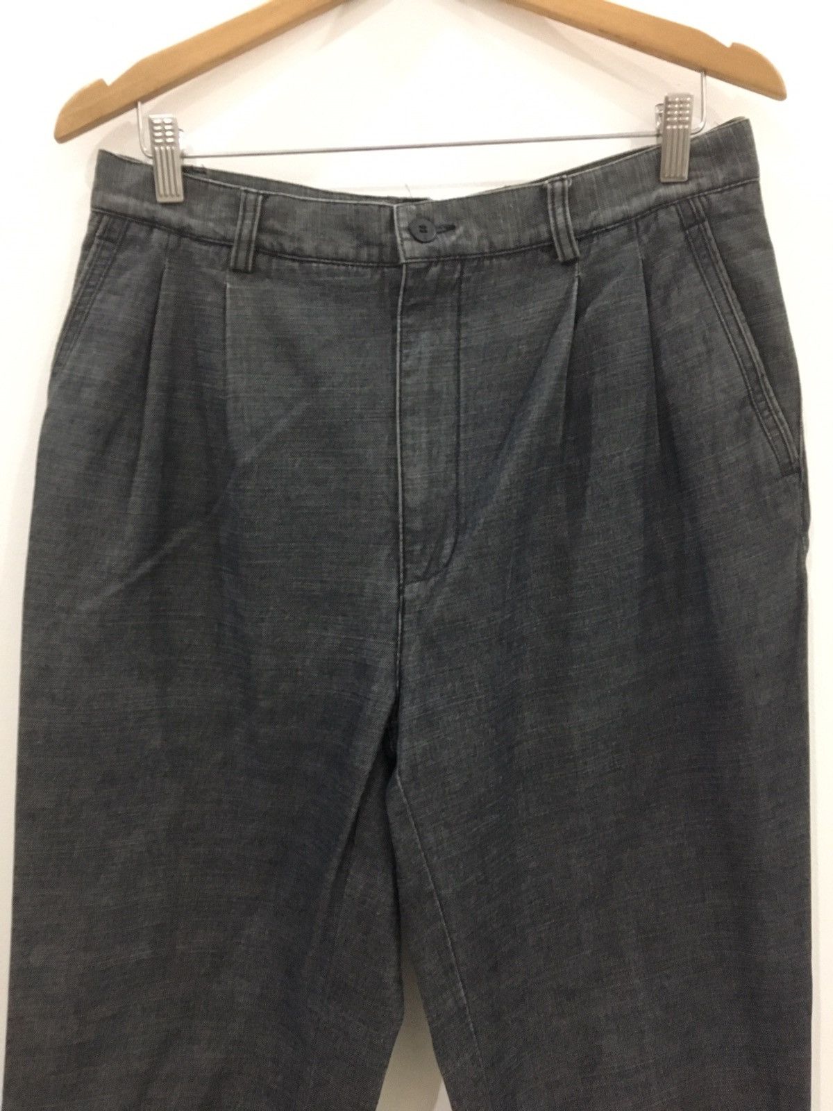 Designer × Ermenegildo Zegna BAGGY PANT / HIGH RISE / DARK HEATHER GREY COLOUR Size US 32 / EU 48 - 4 Thumbnail