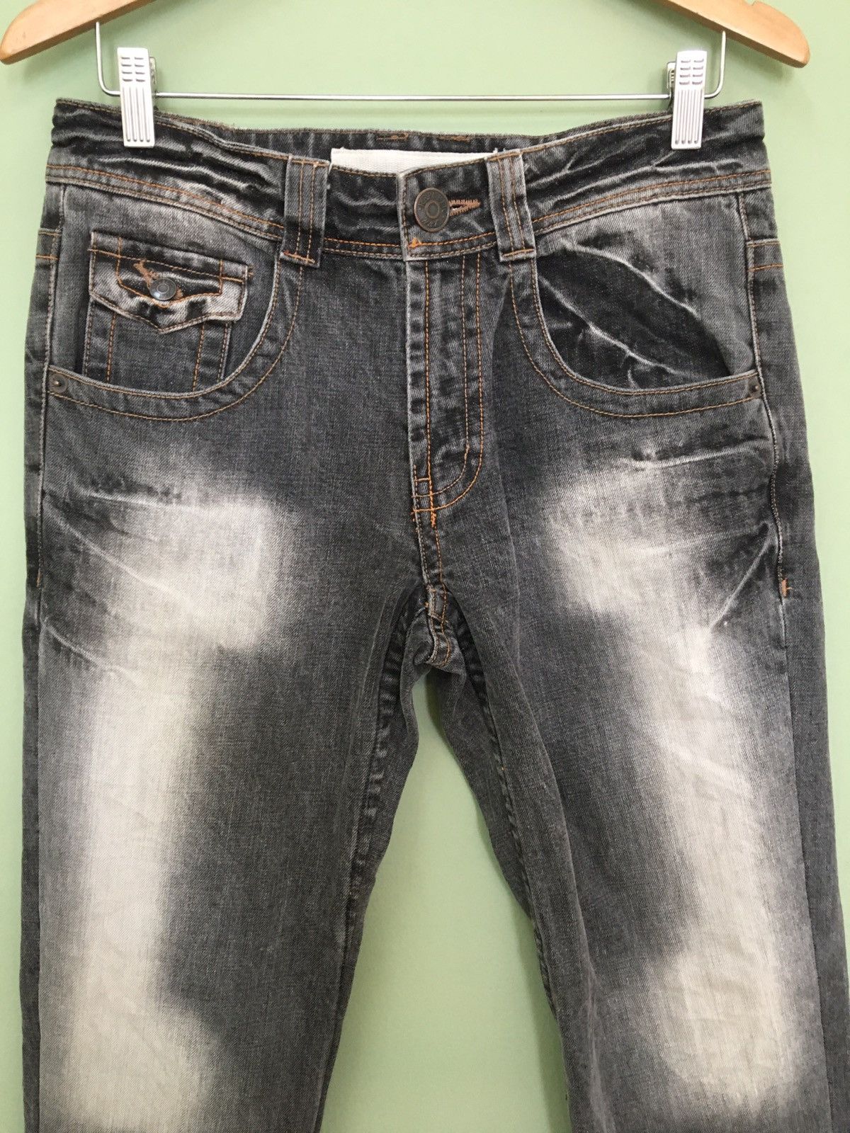 Designer HYSTERICS CLOTHING LINE SLIM FIT WASHED DESTROYED JEANS Size US 30 / EU 46 - 3 Thumbnail