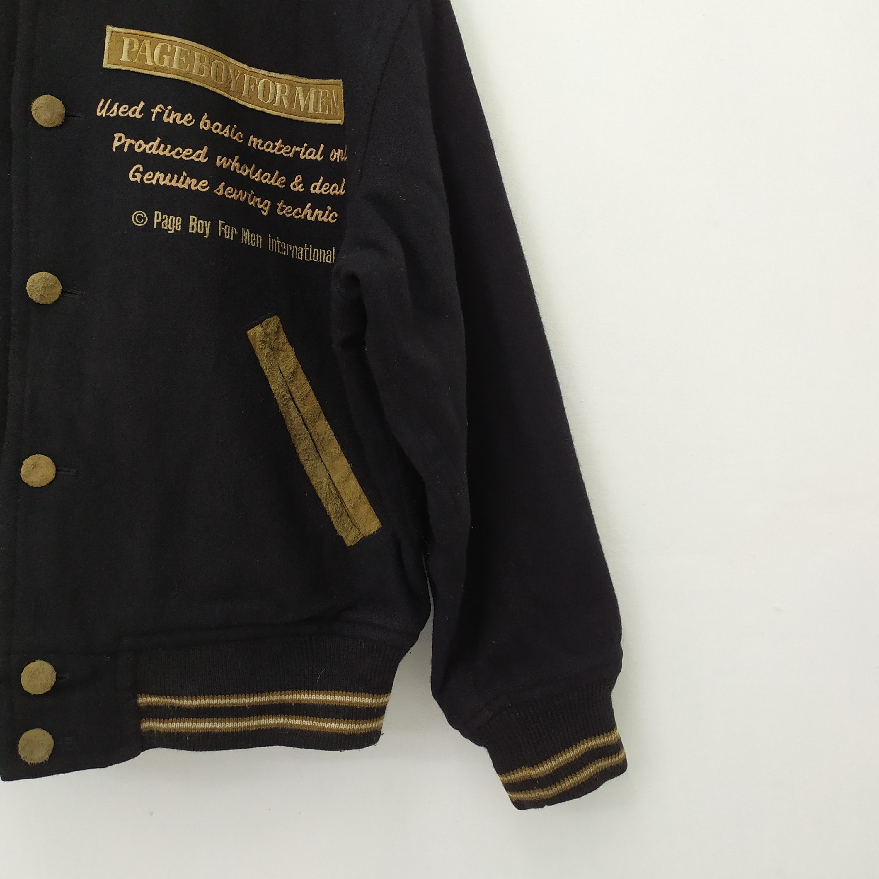 Japanese Brand PAGE BOY FOR MEN WOOL VARSITY JACKET Size US L / EU 52-54 / 3 - 3 Thumbnail