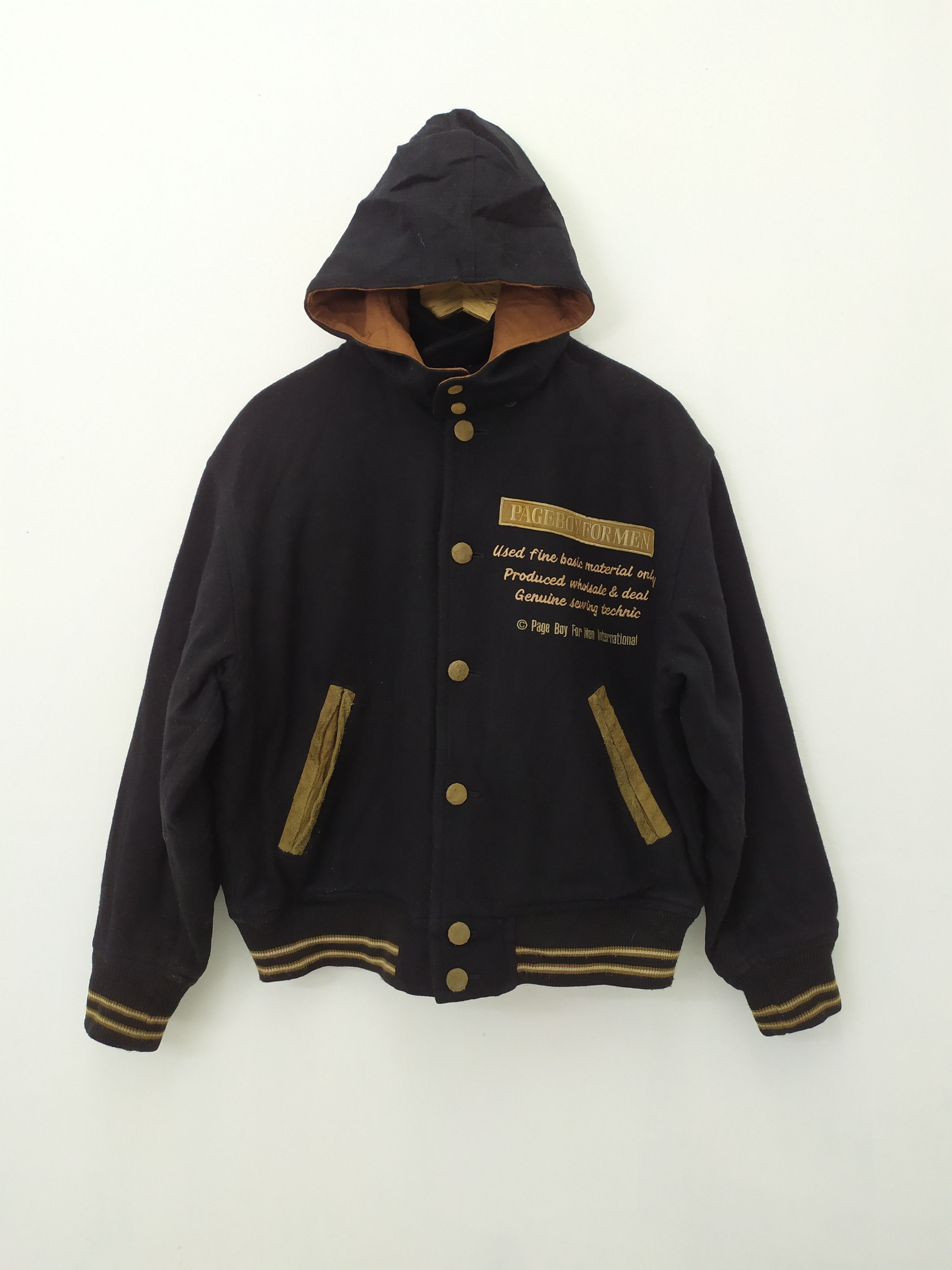 Japanese Brand PAGE BOY FOR MEN WOOL VARSITY JACKET Size US L / EU 52-54 / 3 - 2 Thumbnail