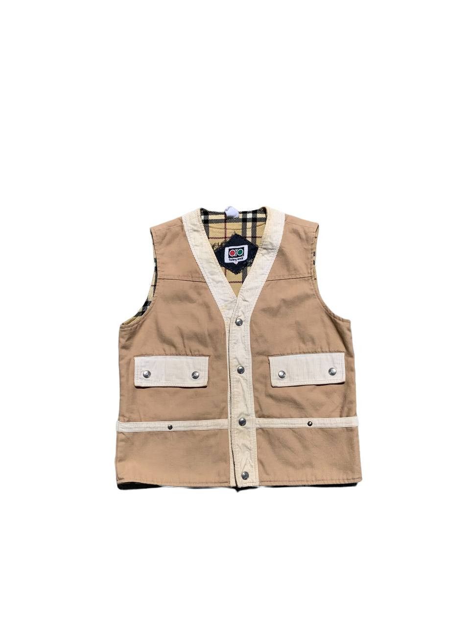 Ato Vintage Checkered Lined Utility Vest