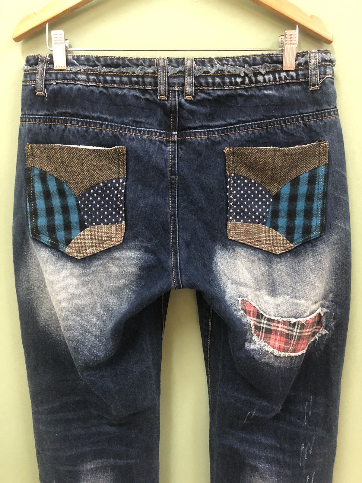 Japanese Brand 🔥JAPANESE BRANDS - SLIM TAPERED FIT SASHIKO KAPITAL JEANS Size US 34 / EU 50 - 8 Thumbnail