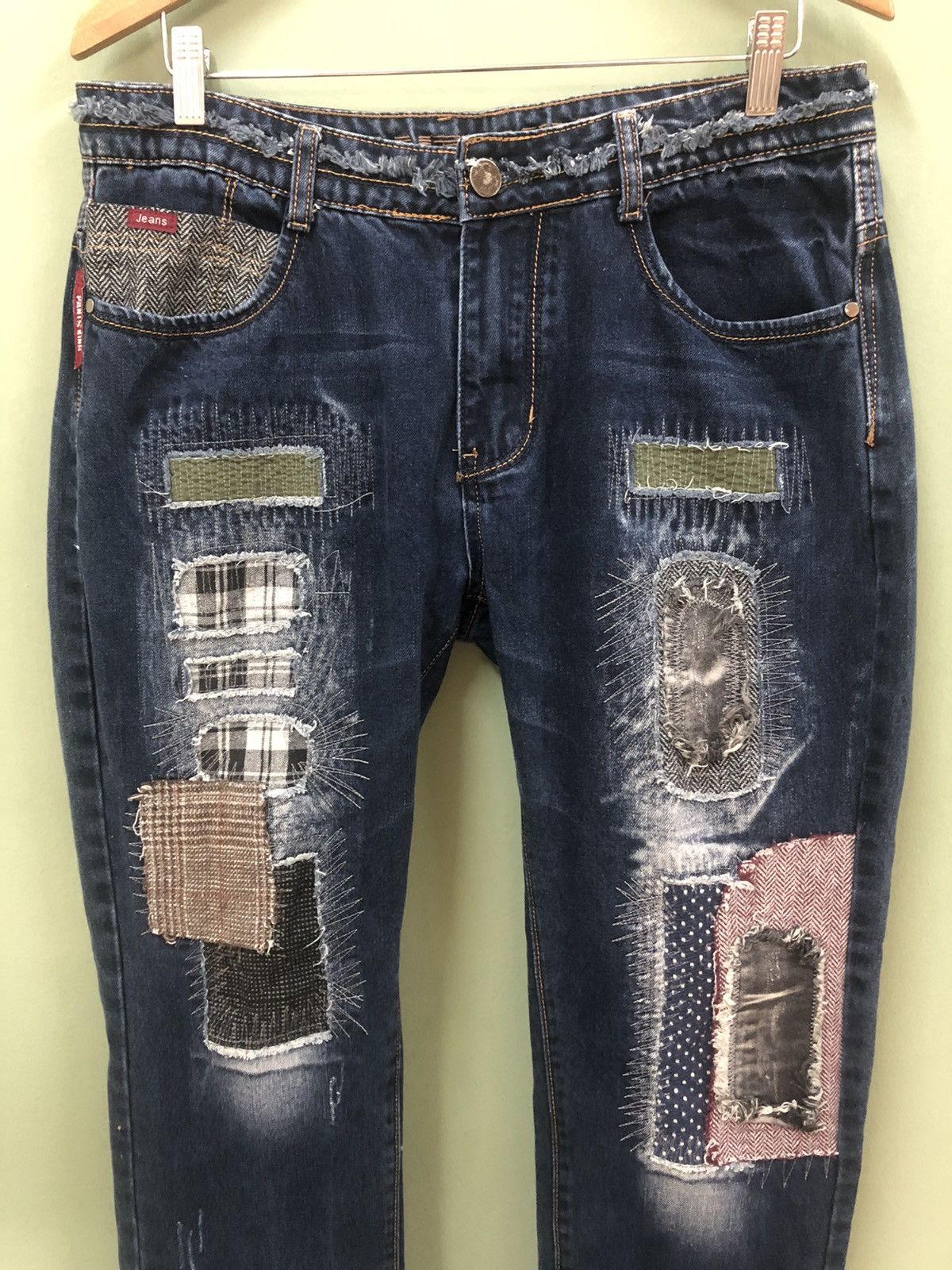Japanese Brand 🔥JAPANESE BRANDS - SLIM TAPERED FIT SASHIKO KAPITAL JEANS Size US 34 / EU 50 - 3 Thumbnail
