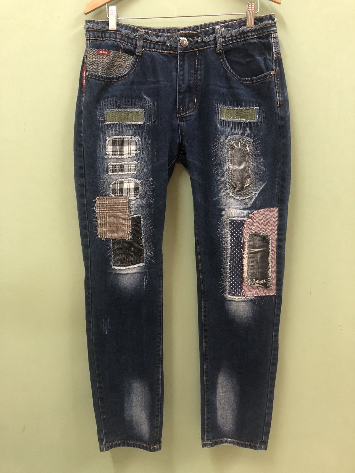 Japanese Brand 🔥JAPANESE BRANDS - SLIM TAPERED FIT SASHIKO KAPITAL JEANS Size US 34 / EU 50 - 2 Thumbnail