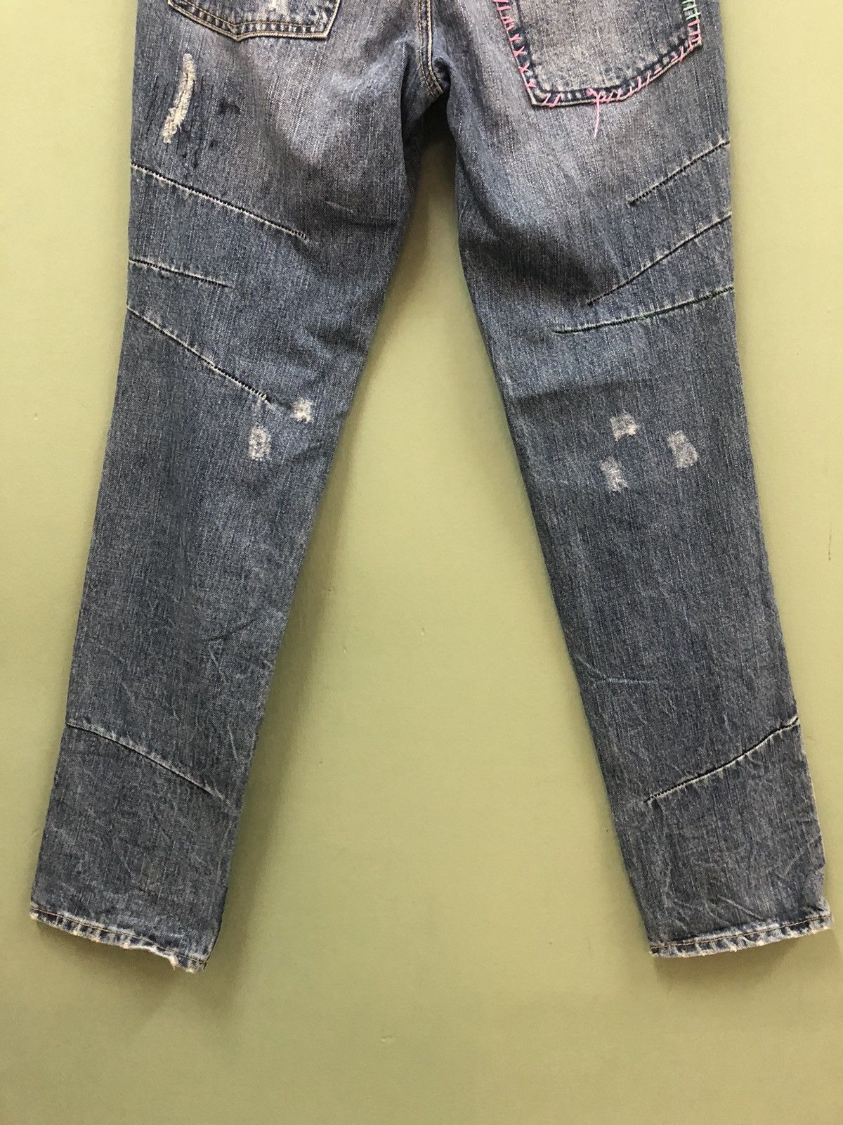 Hysteric Glamour × Japanese Brand BISON - SLIM FIT REBUILED BORO PATCHWORK DISTRESSED JEANS Size US 30 / EU 46 - 8 Thumbnail