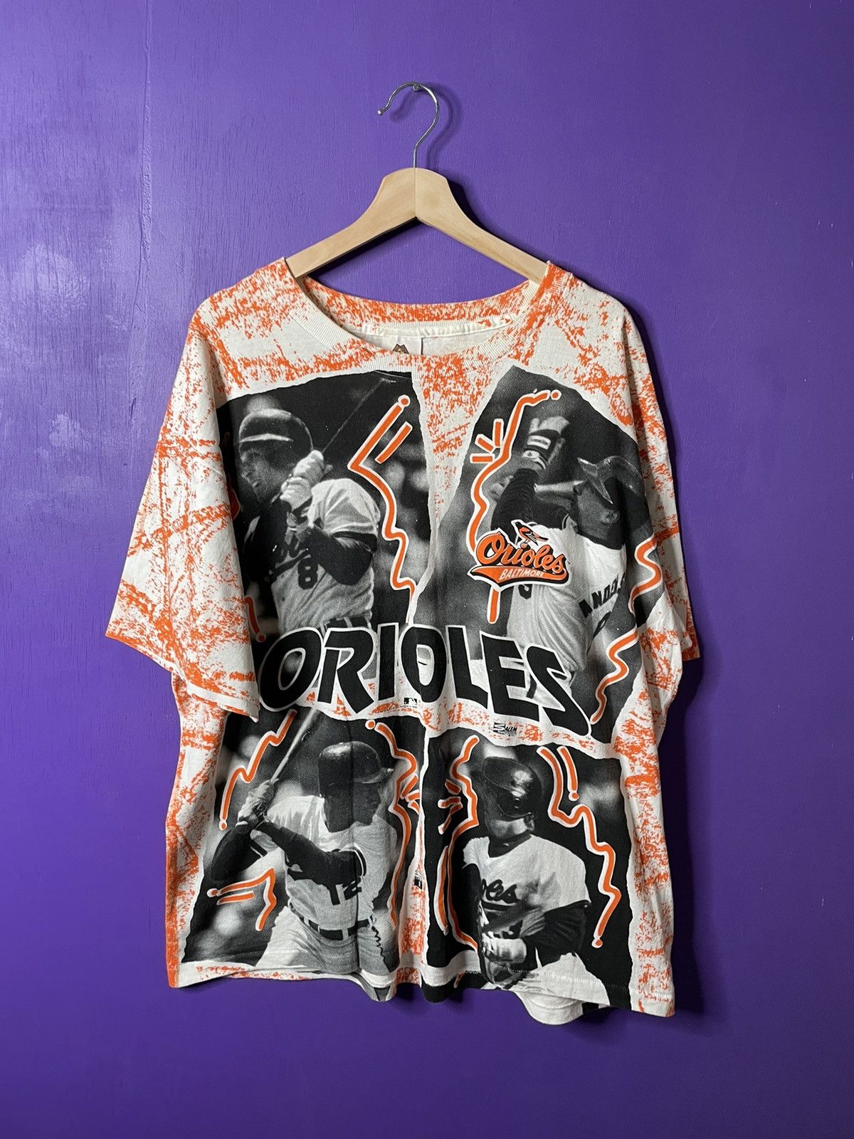 MLB × Vintage Vintage 90s Baltimore Orioles AOP players t-shirt Size US XL / EU 56 / 4 - 1 Thumbnail