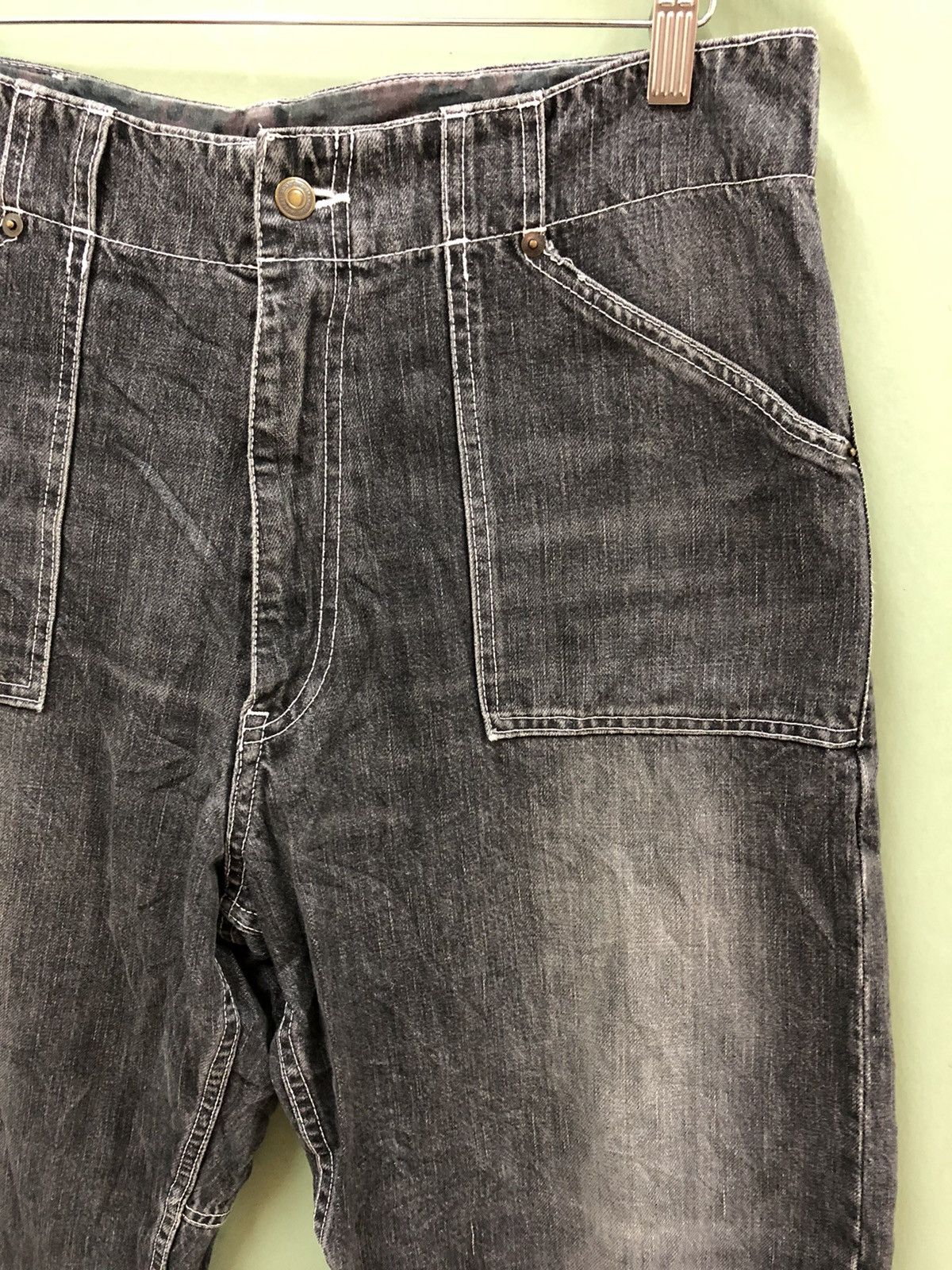 Japanese Brand × Swagger SWAGGER - WIDE BAGGY FIT WASHED CARPENTER PANTS Size US 34 / EU 50 - 9 Thumbnail