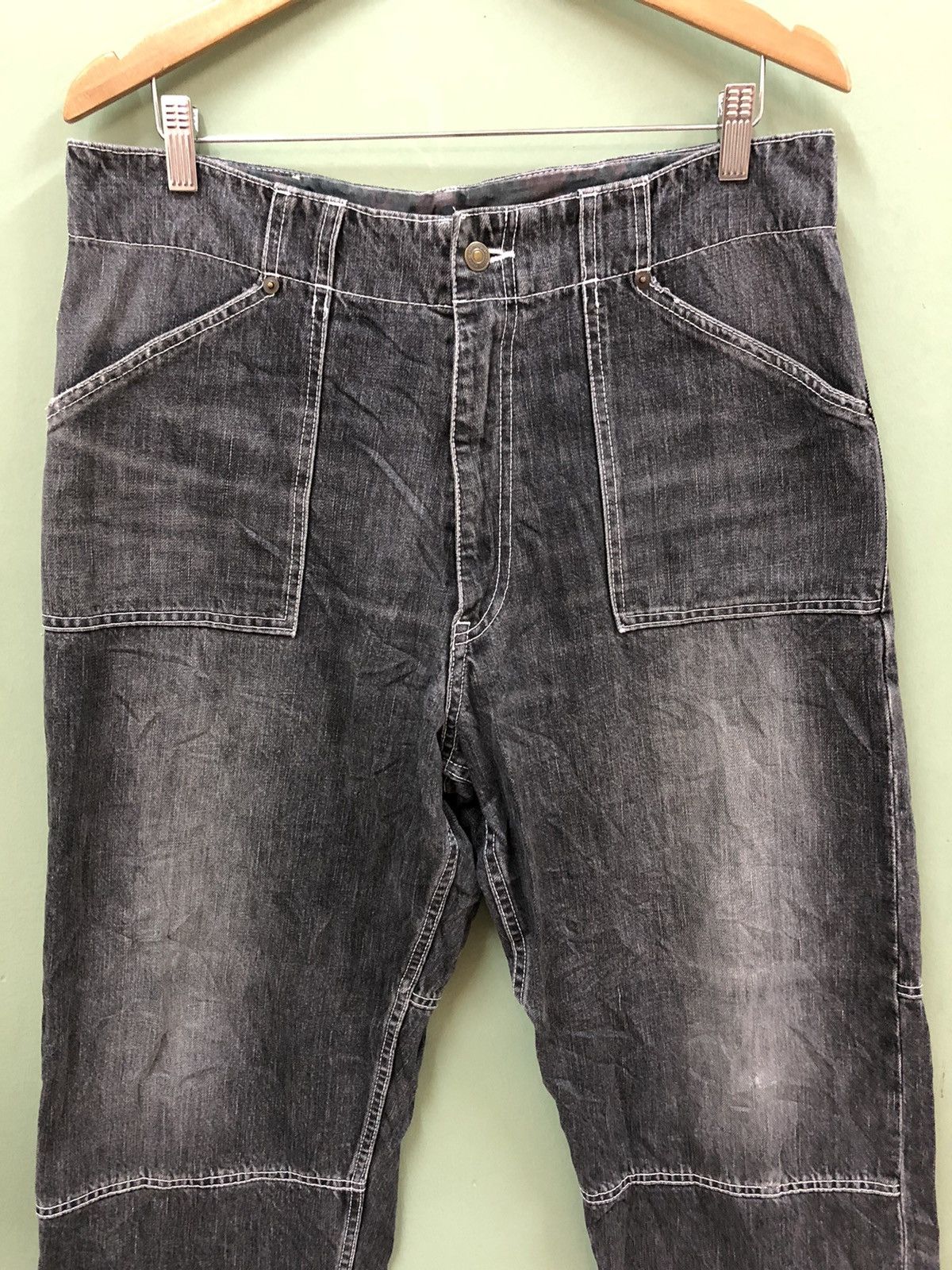Japanese Brand × Swagger SWAGGER - WIDE BAGGY FIT WASHED CARPENTER PANTS Size US 34 / EU 50 - 6 Thumbnail