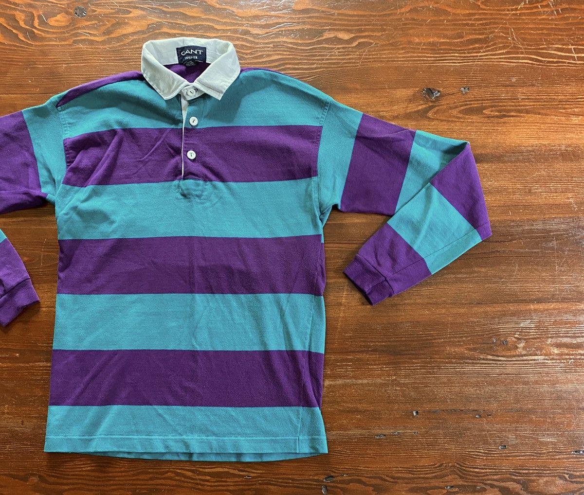 Gant Vintage 90’s Gant Striped Rugby Long Sleeve Polo Size US S / EU 44-46 / 1 - 1 Thumbnail