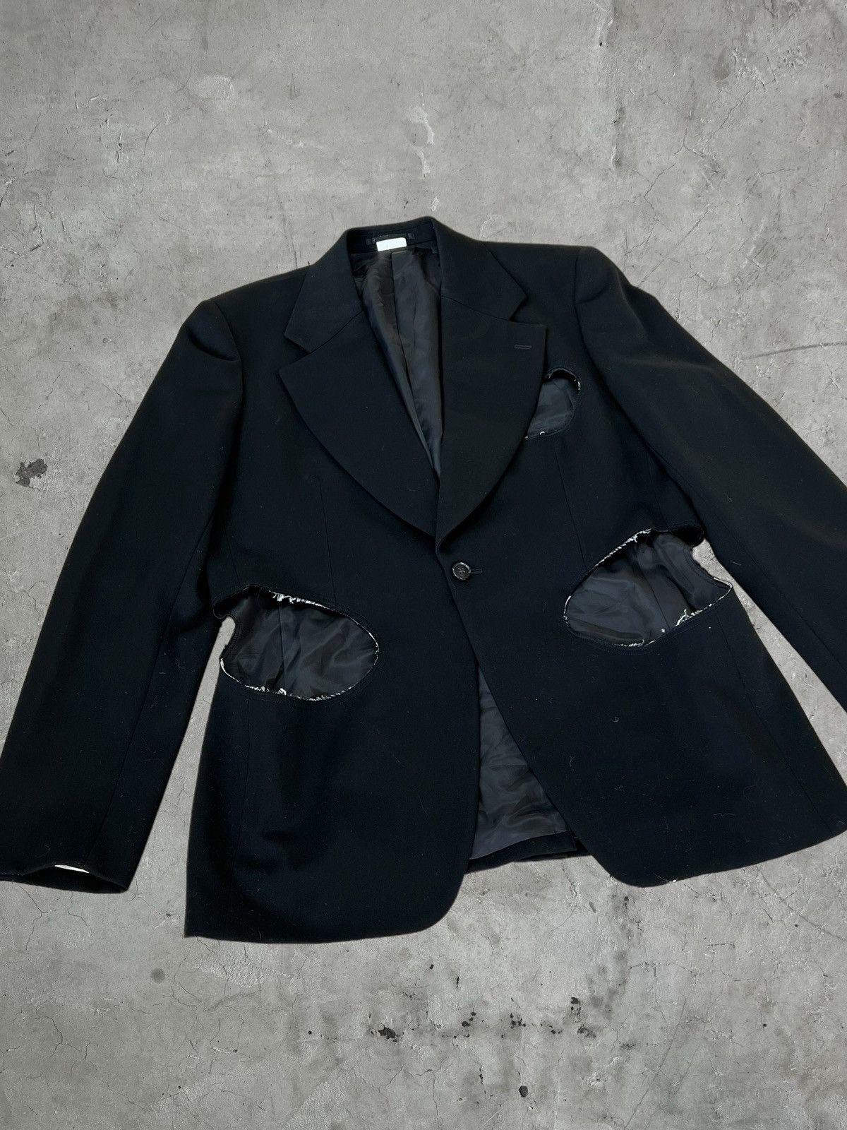 Comme des Garcons Homme Plus AW/14 CdG Homme Plus Runway Cut Hole Blazer Size US XL / EU 56 / 4 - 4 Thumbnail