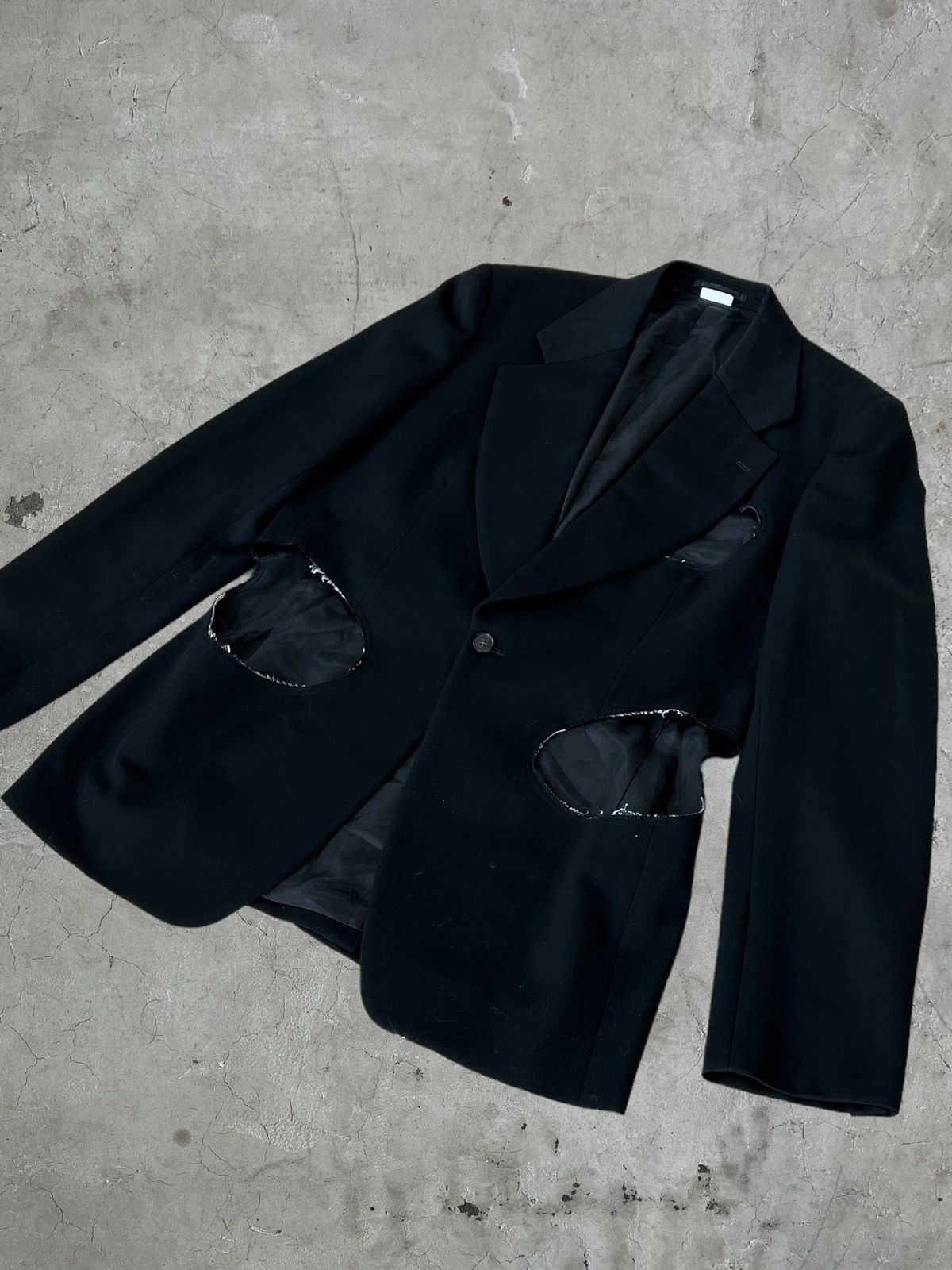 Comme des Garcons Homme Plus AW/14 CdG Homme Plus Runway Cut Hole Blazer Size US XL / EU 56 / 4 - 5 Thumbnail