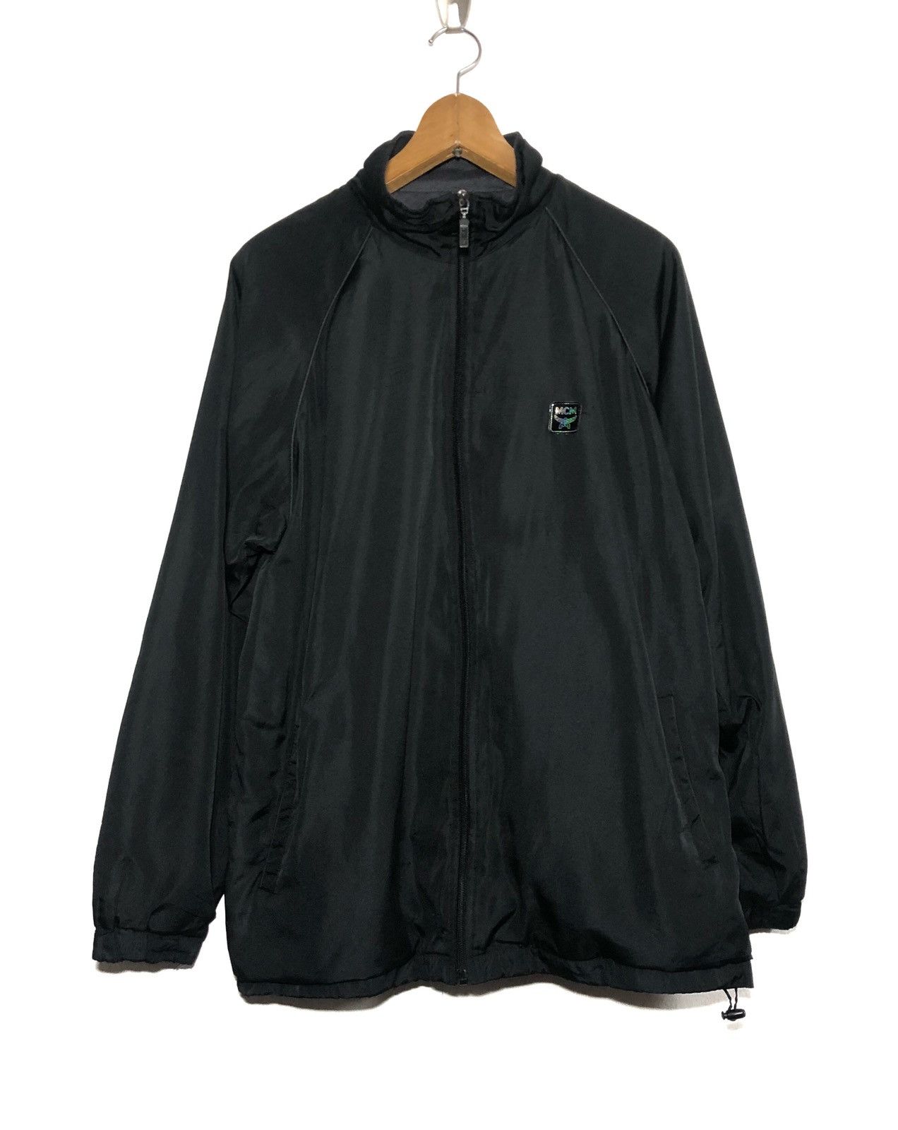 image of MCM Fleece Lined Windbreaker Jacket in Black, Men's (Size Large)