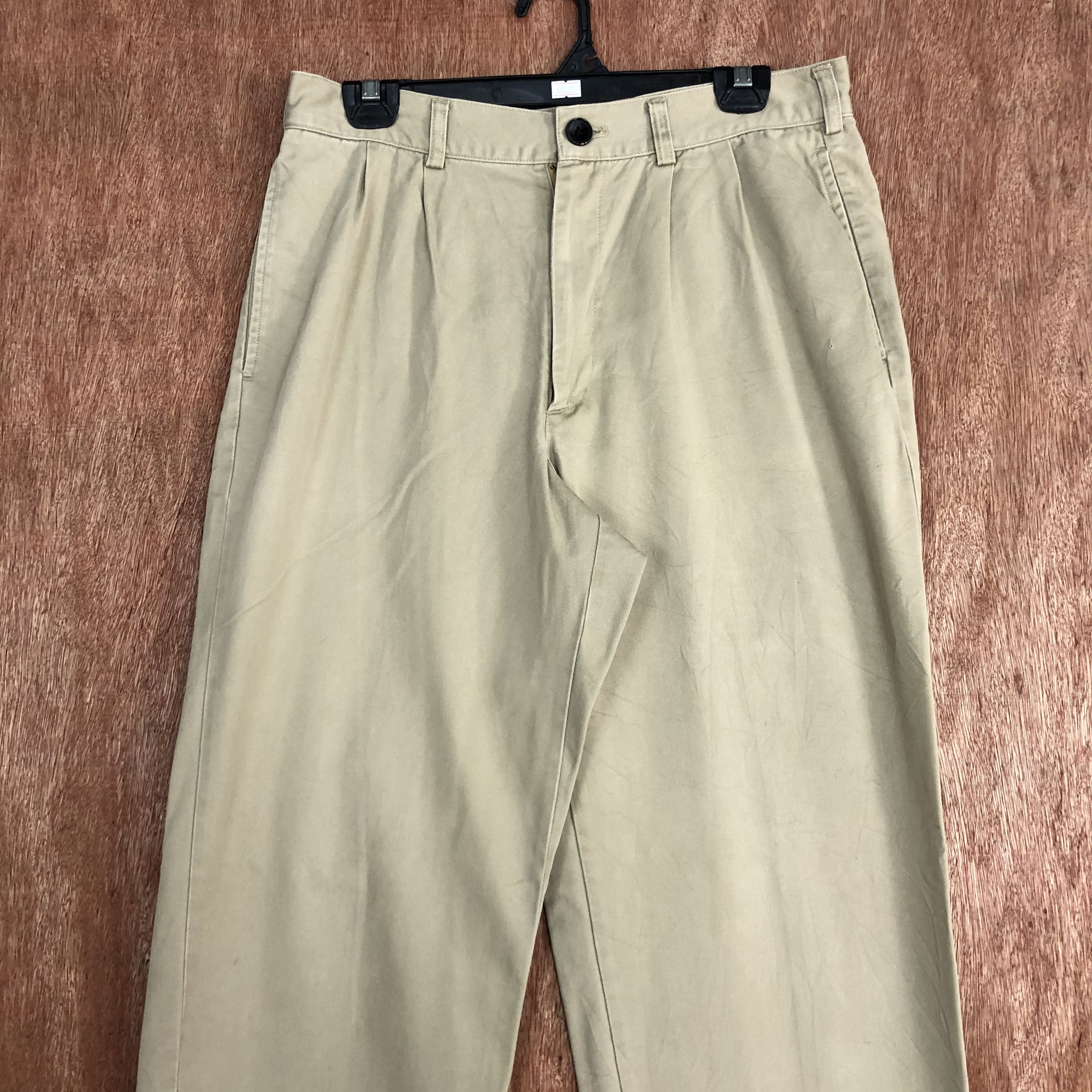 Japanese Brand × Vintage HITMAKER Vintage 90s Chinos Khaki Casual Trouser Slack Pant Size US 32 / EU 48 - 2 Thumbnail