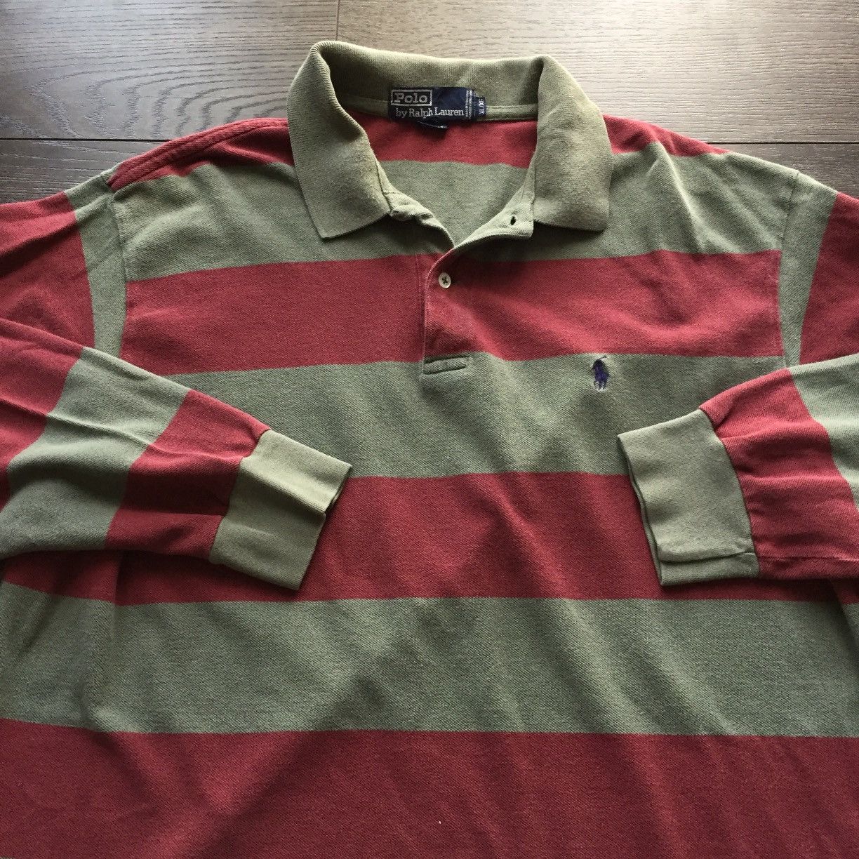 Polo Ralph Lauren × Ralph Lauren × Vintage Vintage 90s Polo Ralph Lauren Striped Rugby Shirt Size US XL / EU 56 / 4 - 3 Thumbnail