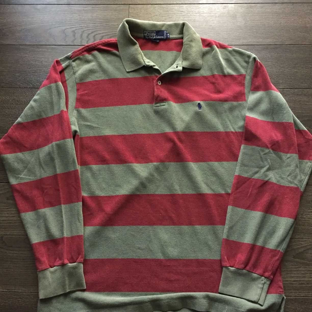 Polo Ralph Lauren × Ralph Lauren × Vintage Vintage 90s Polo Ralph Lauren Striped Rugby Shirt Size US XL / EU 56 / 4 - 2 Thumbnail
