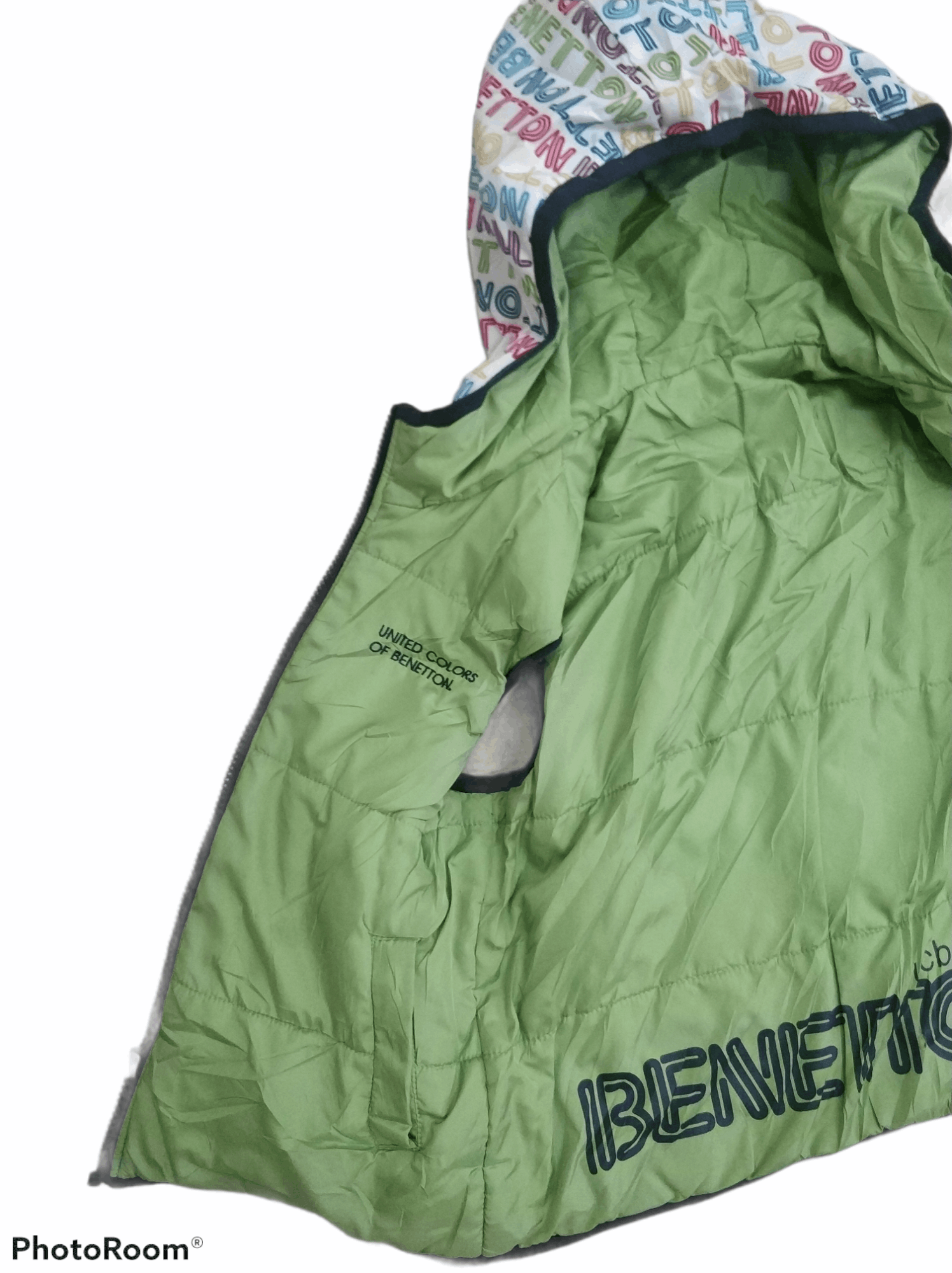 United Colors Of Benetton 🔥United Colors Benetton Monogram Vest Puffer Jacket Size XS / US 0-2 / IT 36-38 - 6 Thumbnail