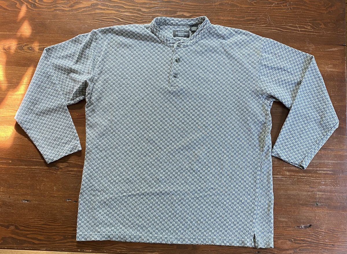 Vintage Vintage 90’s Expressions Patterned Henley Long Sleeve Tee Size US XL / EU 56 / 4 - 2 Thumbnail
