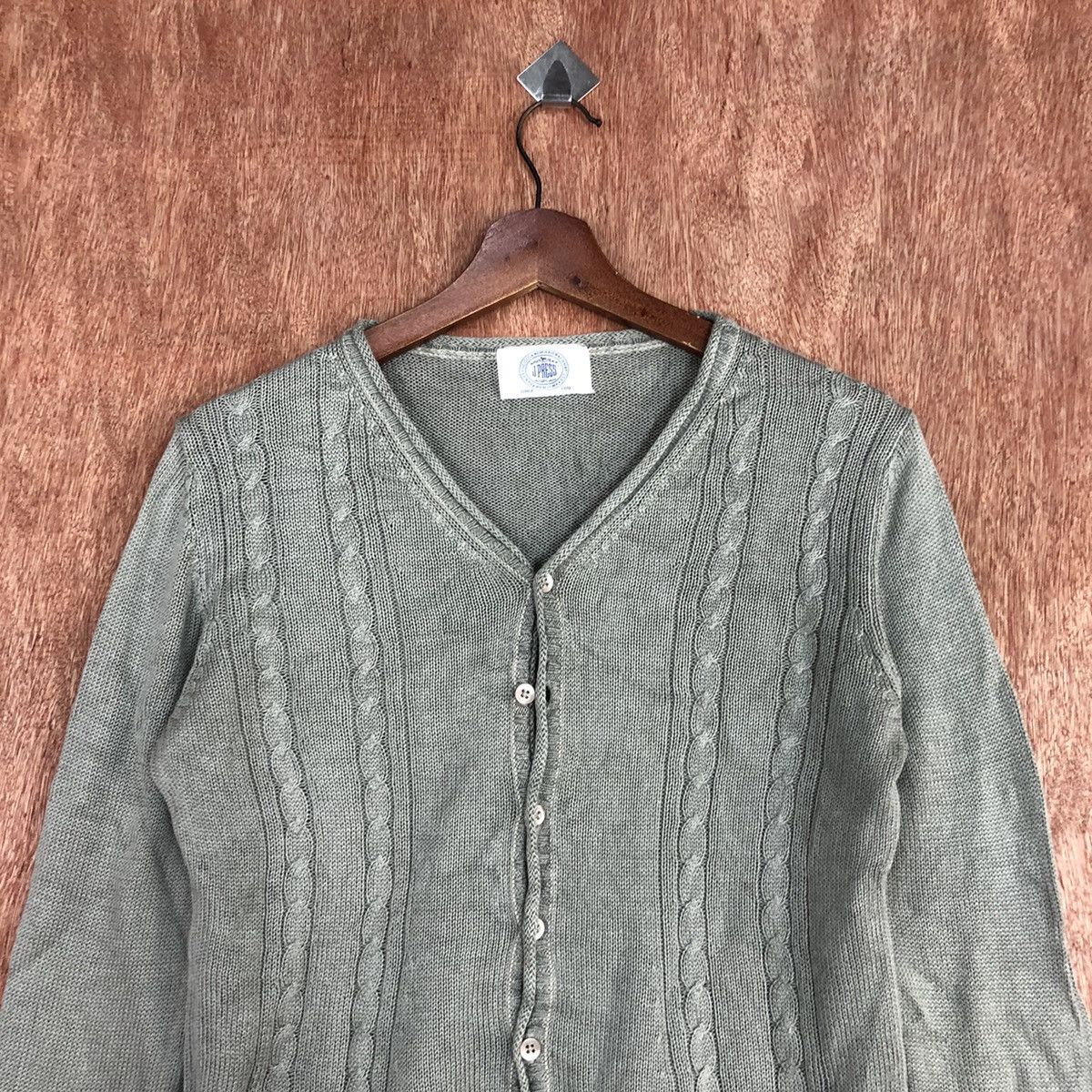 Homespun Knitwear DL J Press Grey faded aran isle cable Knitwear #c856 Size US M / EU 48-50 / 2 - 2 Thumbnail
