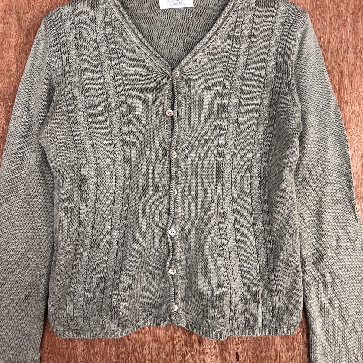 Homespun Knitwear DL J Press Grey faded aran isle cable Knitwear #c856 Size US M / EU 48-50 / 2 - 8 Thumbnail