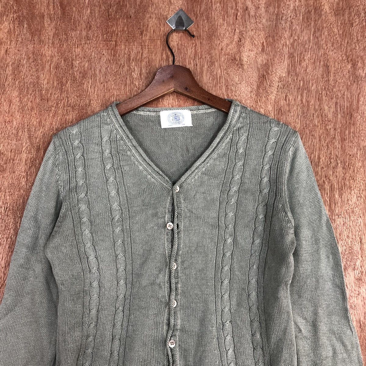 Homespun Knitwear DL J Press Grey faded aran isle cable Knitwear #c856 Size US M / EU 48-50 / 2 - 9 Thumbnail