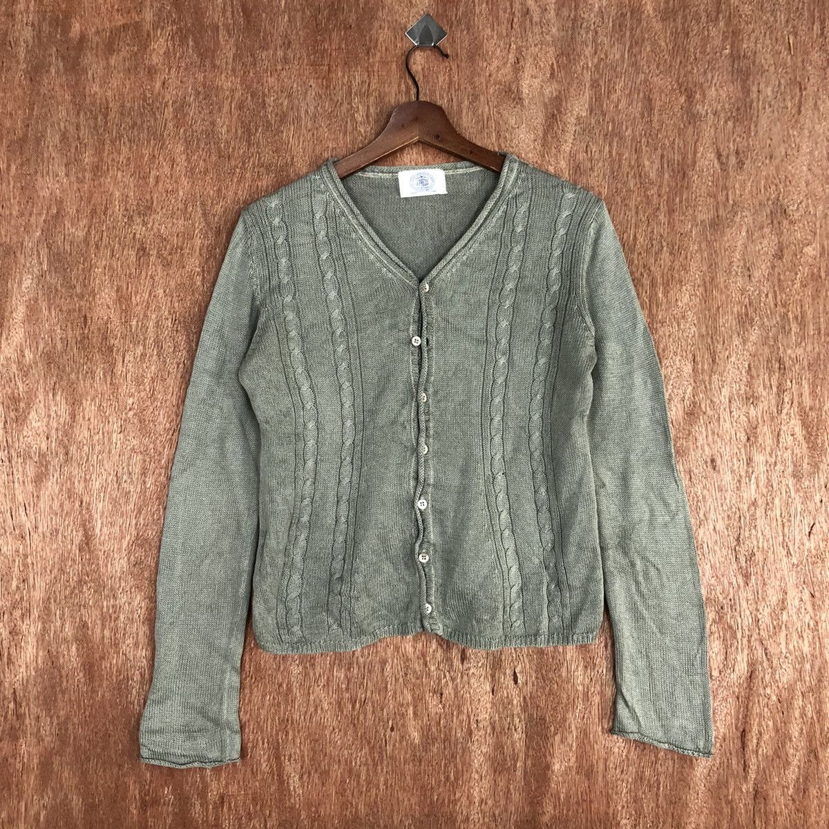 Homespun Knitwear DL J Press Grey faded aran isle cable Knitwear #c856 Size US M / EU 48-50 / 2 - 1 Thumbnail