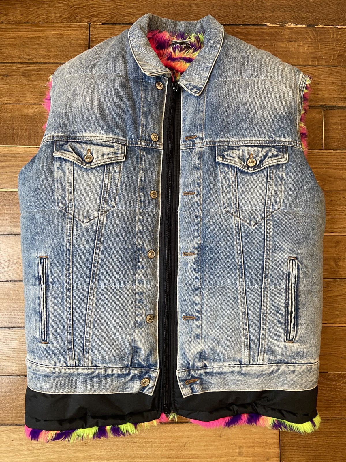 Balenciaga Balenciaga Runway Denim Fur Lined Vest Size US S / EU 44-46 / 1 - 2 Thumbnail