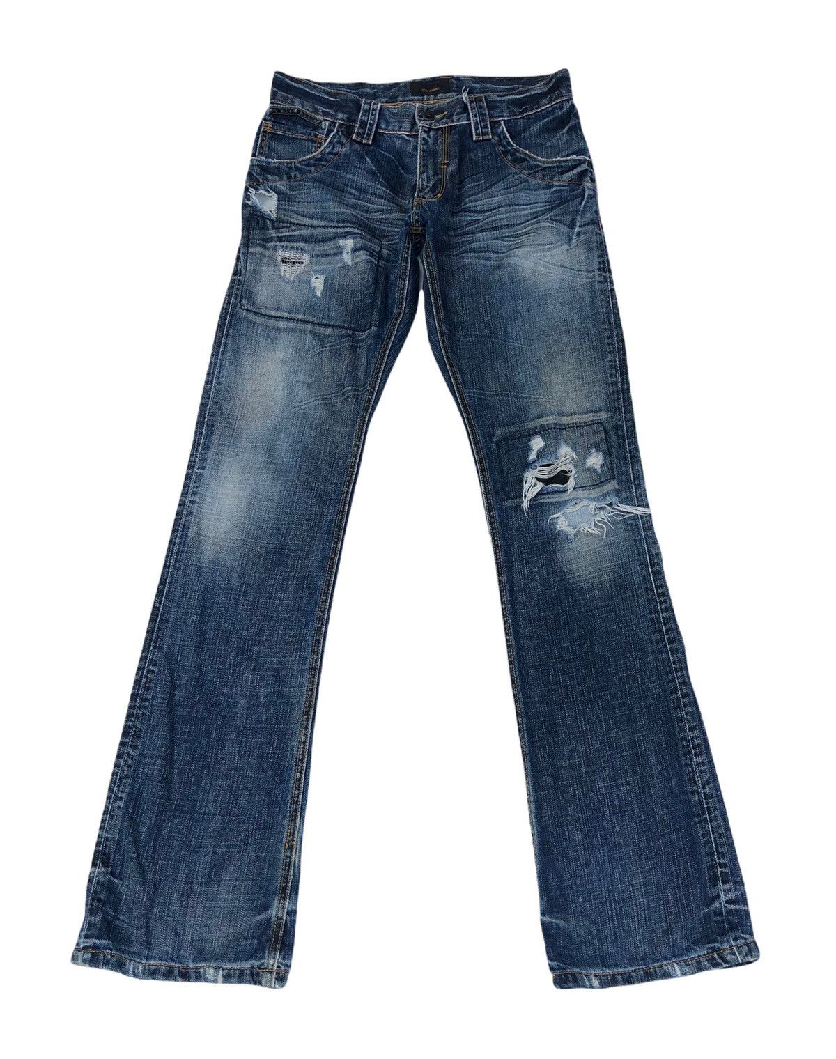 Japanese Brand Tete Homme Distressed Flare Jeans Size US 30 / EU 46 - 1 Thumbnail