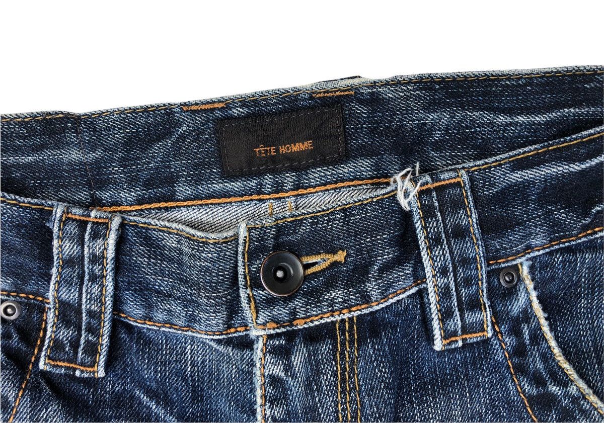 Japanese Brand Tete Homme Distressed Flare Jeans Size US 30 / EU 46 - 4 Thumbnail