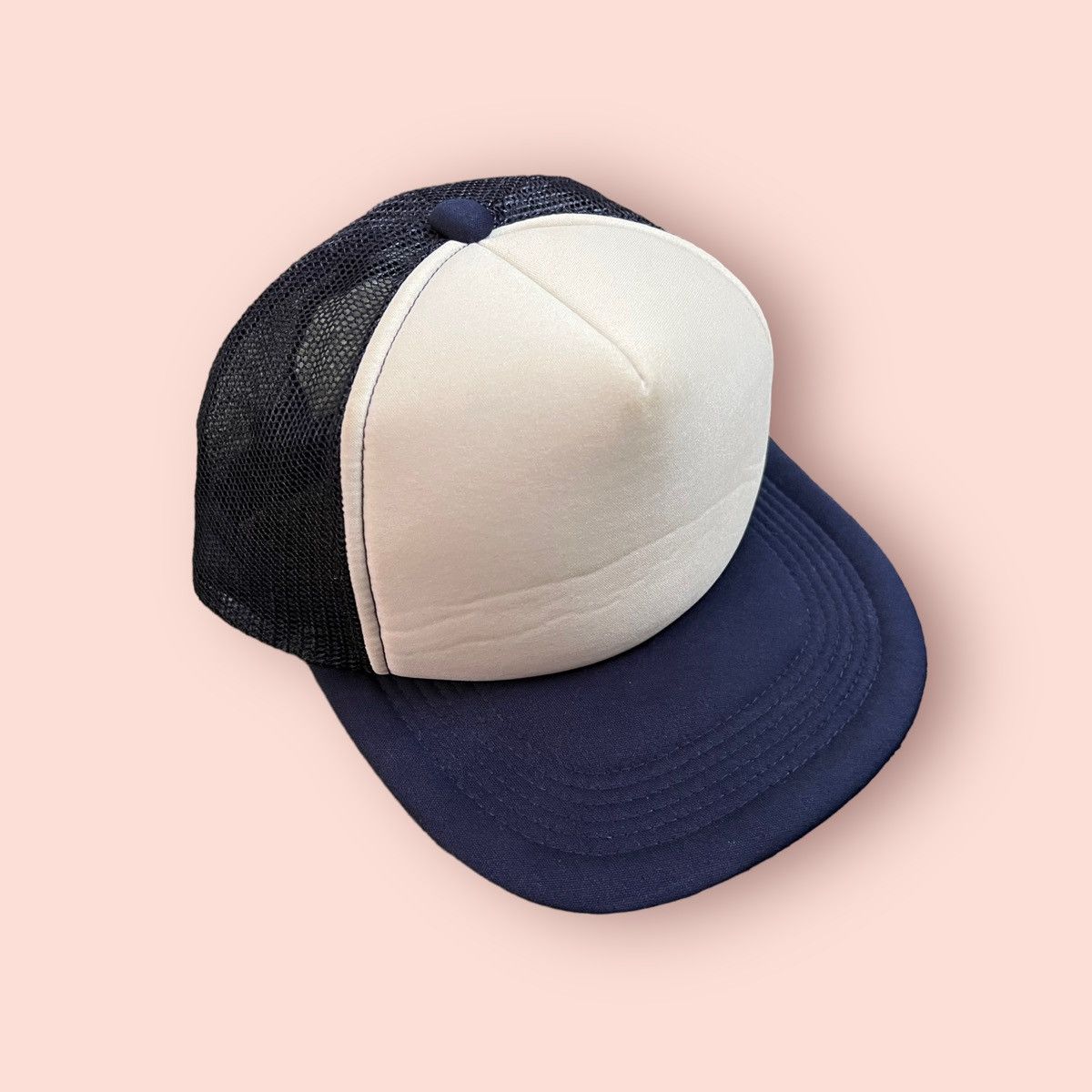 image of Miu Miu x Trucker Hat Vintage Mizuno Plain Trucker Hat Snapback in Navy/White, Men's