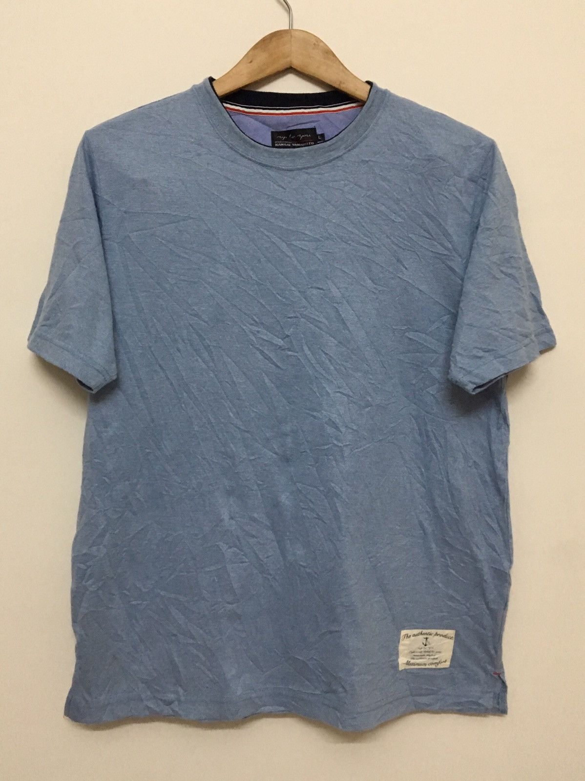 Designer KANSAI YAMAMOTO - BIG BACK LOGO BLUE T-SHIRT Size US L / EU 52-54 / 3 - 2 Thumbnail