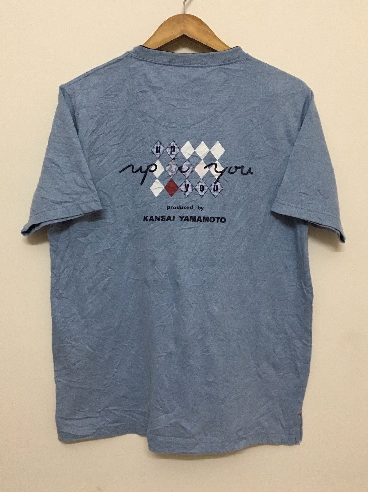 Designer KANSAI YAMAMOTO - BIG BACK LOGO BLUE T-SHIRT Size US L / EU 52-54 / 3 - 1 Thumbnail
