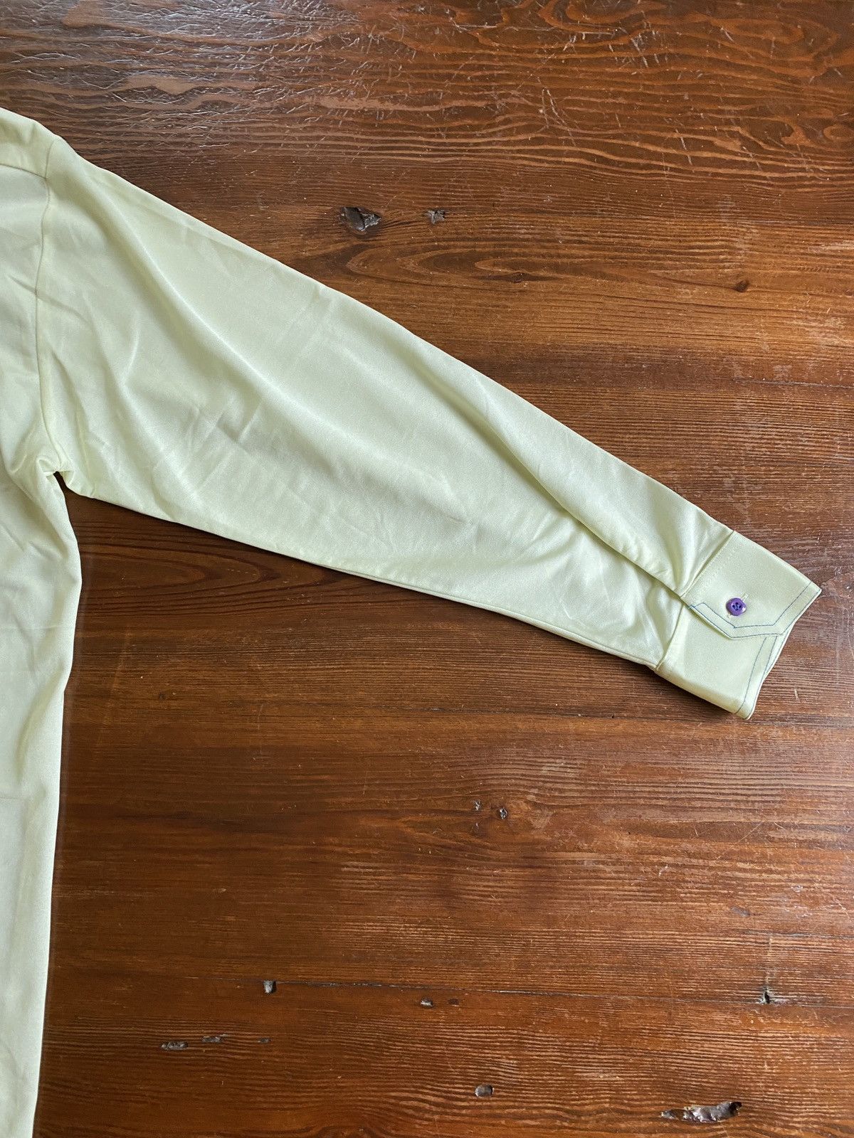Retrofit Vintage 70’s Cream Polyester Long Sleeve Square Button Up Size US XL / EU 56 / 4 - 14 Thumbnail