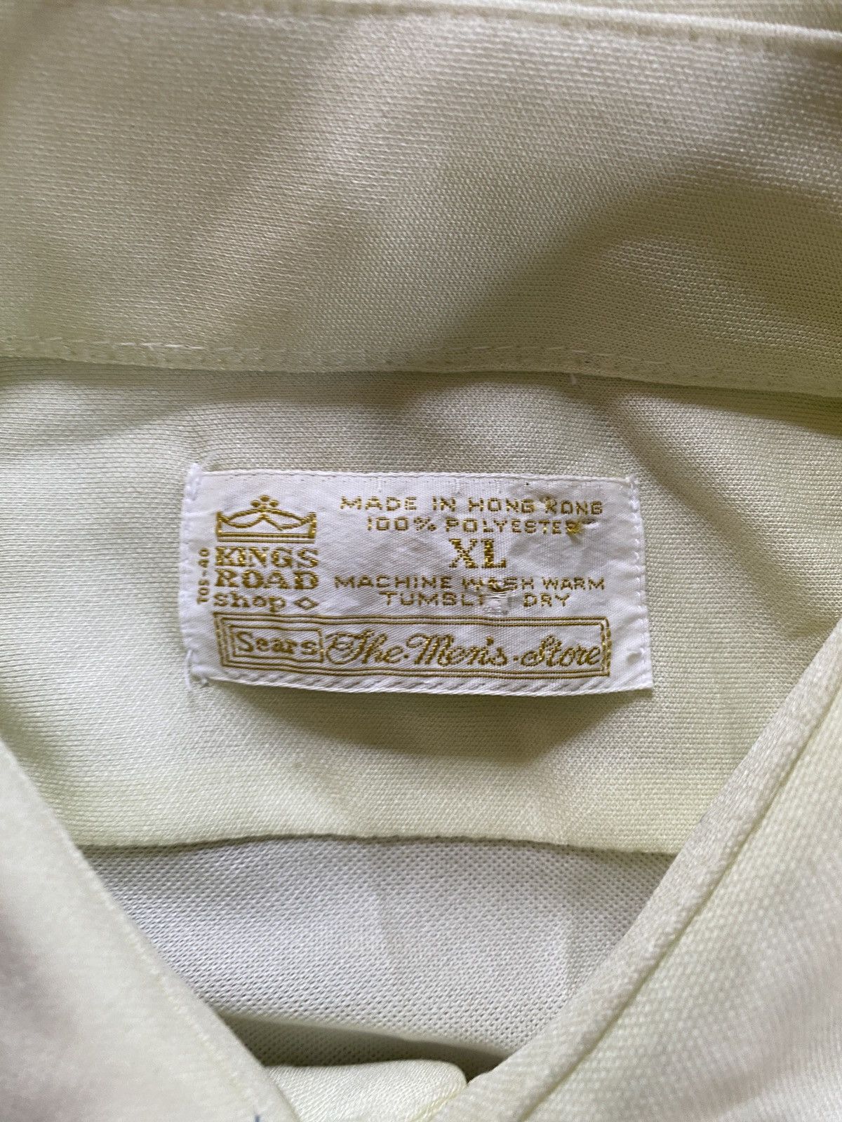 Retrofit Vintage 70’s Cream Polyester Long Sleeve Square Button Up Size US XL / EU 56 / 4 - 3 Thumbnail