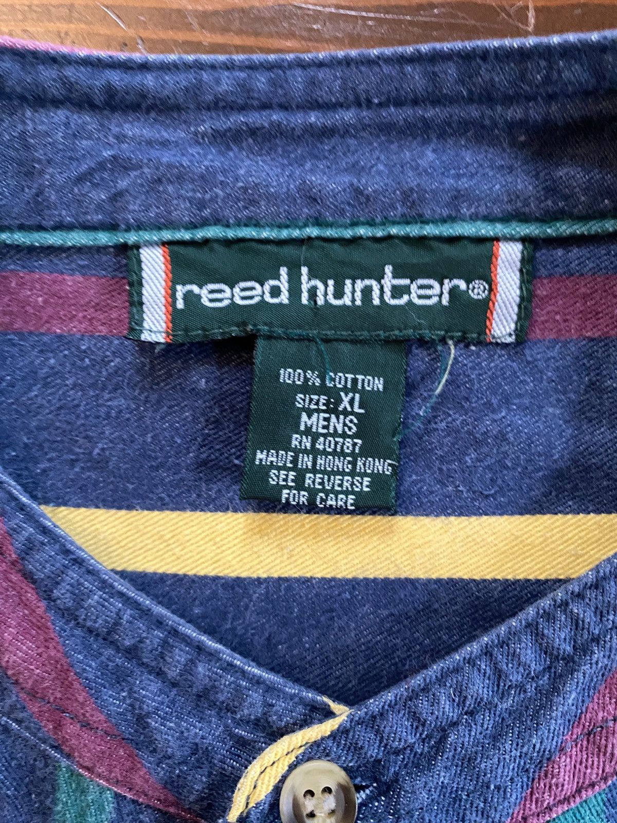 Vintage Vintage 90’s Denim Multi Stripe Standing Collar Button Up Size US XL / EU 56 / 4 - 4 Thumbnail