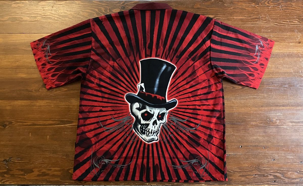 Dragonfly Vintage NWT Y2K Dragonfly Tribal Skull Poly Button Up 3XL Size US XXL / EU 58 / 5 - 14 Thumbnail