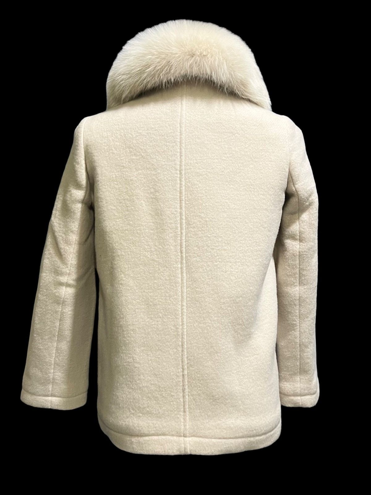 Designer × Japanese Brand 🔥NEED GONE🔥FRAY ID CASUAL WEAR CREAM WOOL PEACOAT FUR COLLAR Size S / US 4 / IT 40 - 2 Thumbnail