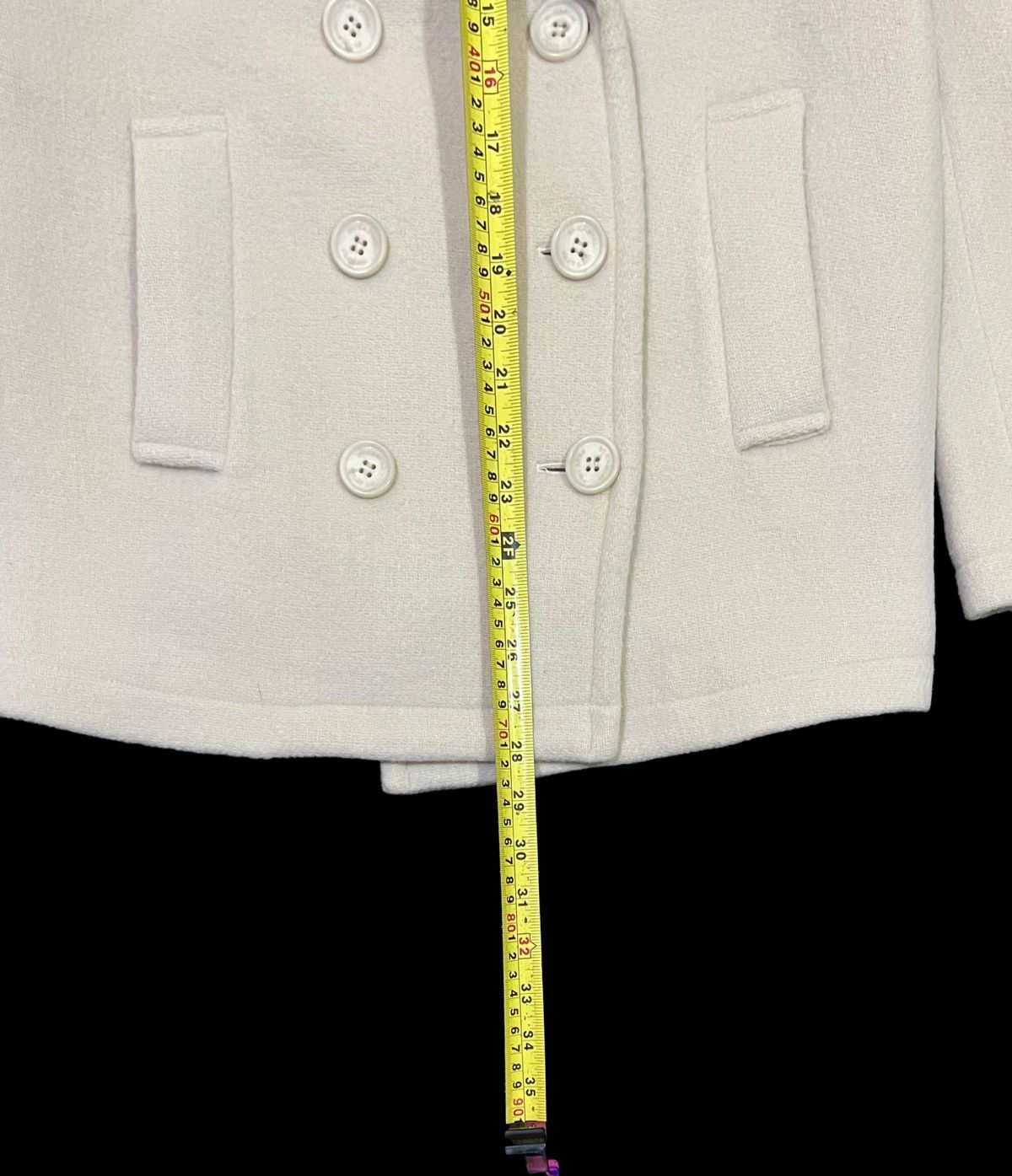 Designer × Japanese Brand 🔥NEED GONE🔥FRAY ID CASUAL WEAR CREAM WOOL PEACOAT FUR COLLAR Size S / US 4 / IT 40 - 24 Thumbnail