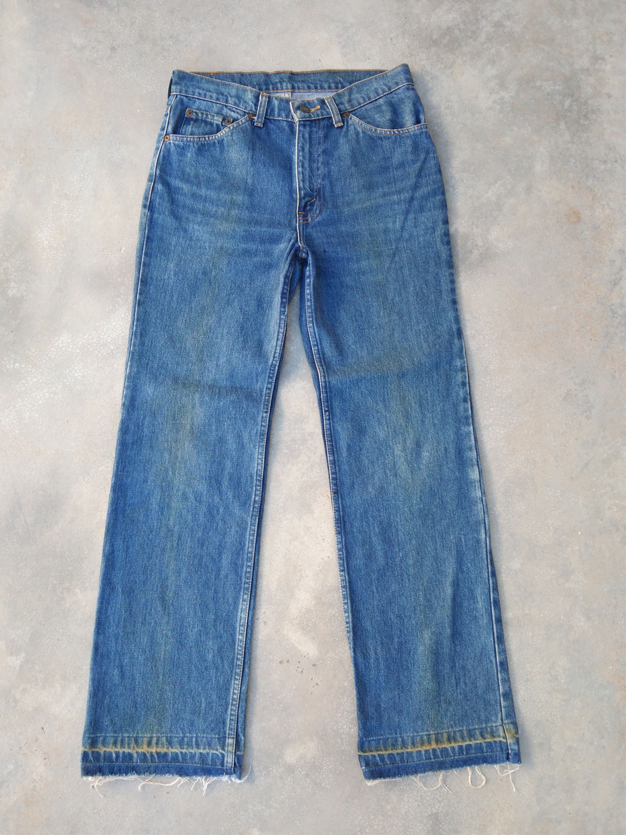 Jean × Levi's × Vintage Vintage Levis 505 Released Hem Blue Washed Jeans 29x29 Size US 29 - 1 Thumbnail