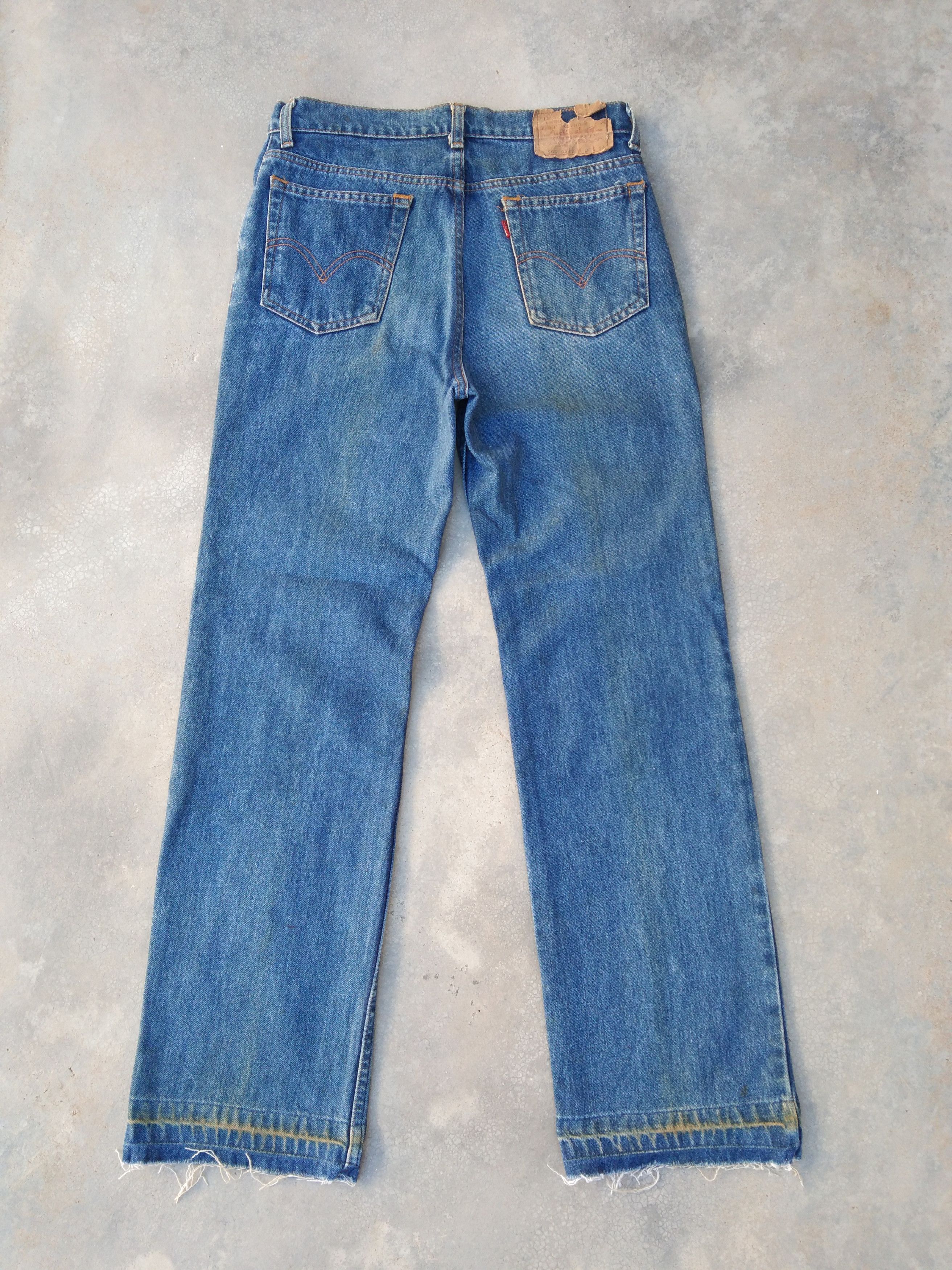 Jean × Levi's × Vintage Vintage Levis 505 Released Hem Blue Washed Jeans 29x29 Size US 29 - 2 Thumbnail